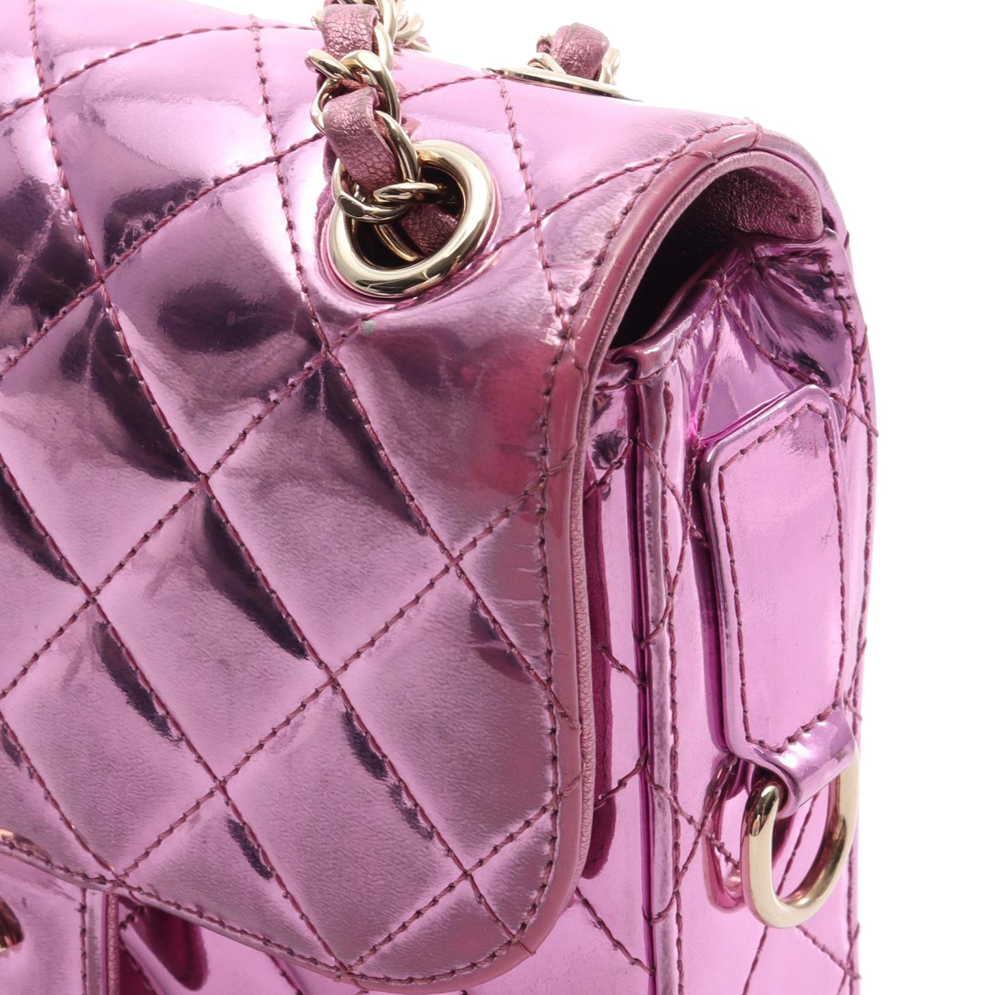 Chanel Mini Quilted Metallic Mirror Calfskin Hollywood Boulevard Flap - image 12