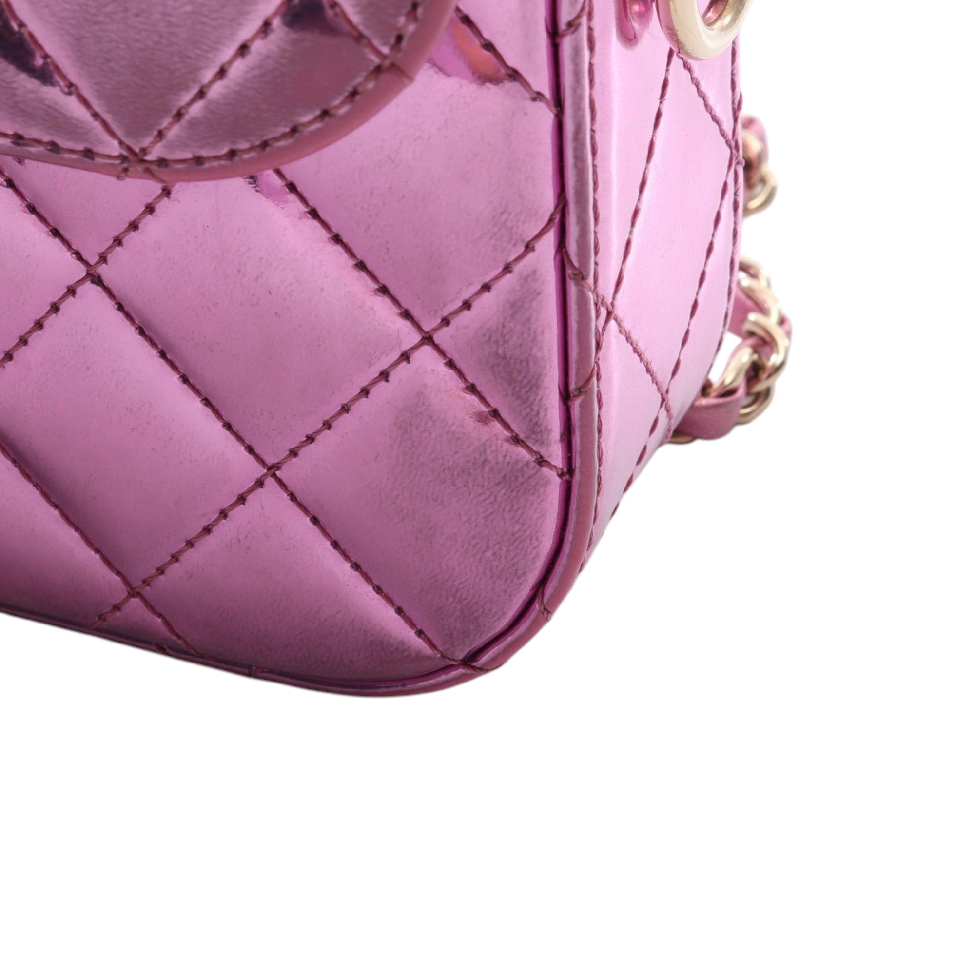 Chanel Mini Quilted Metallic Mirror Calfskin Hollywood Boulevard Flap - image 15