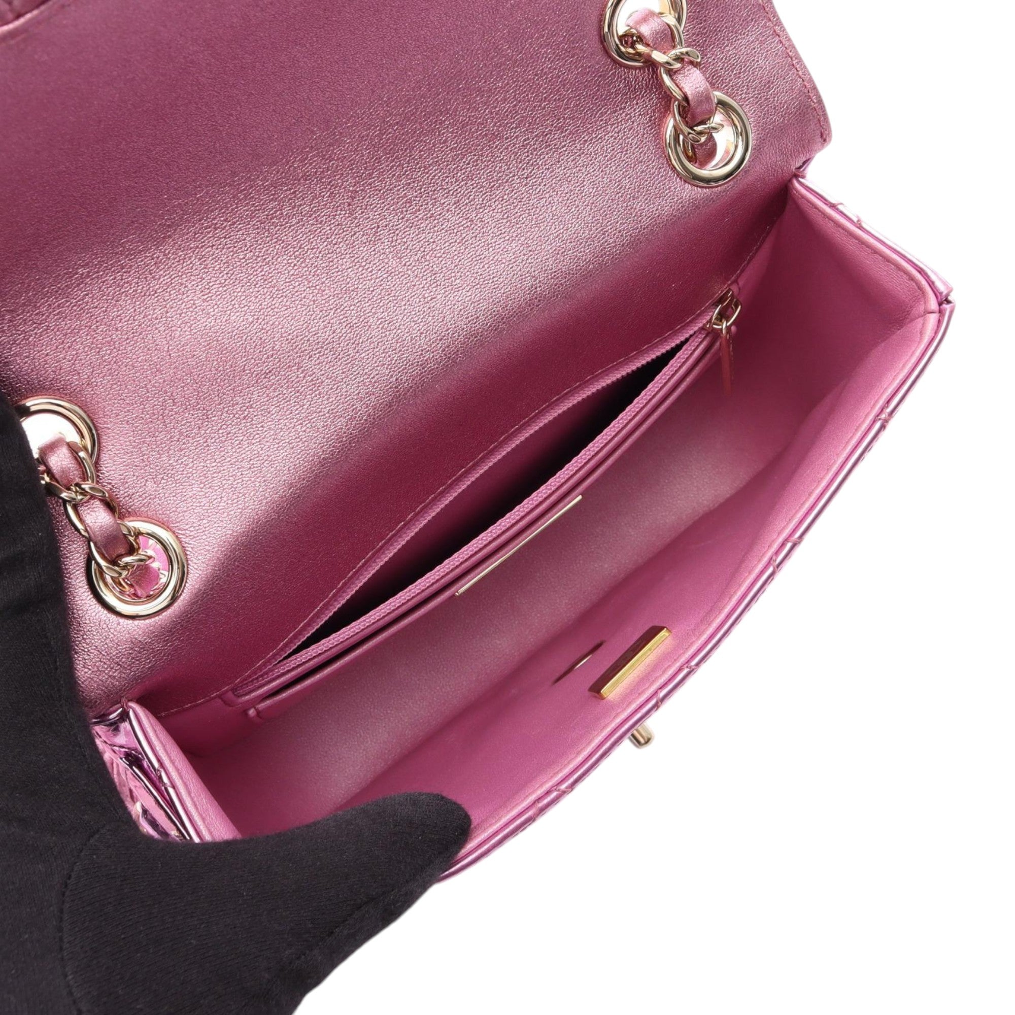 Chanel Mini Quilted Metallic Mirror Calfskin Hollywood Boulevard Flap - image 3