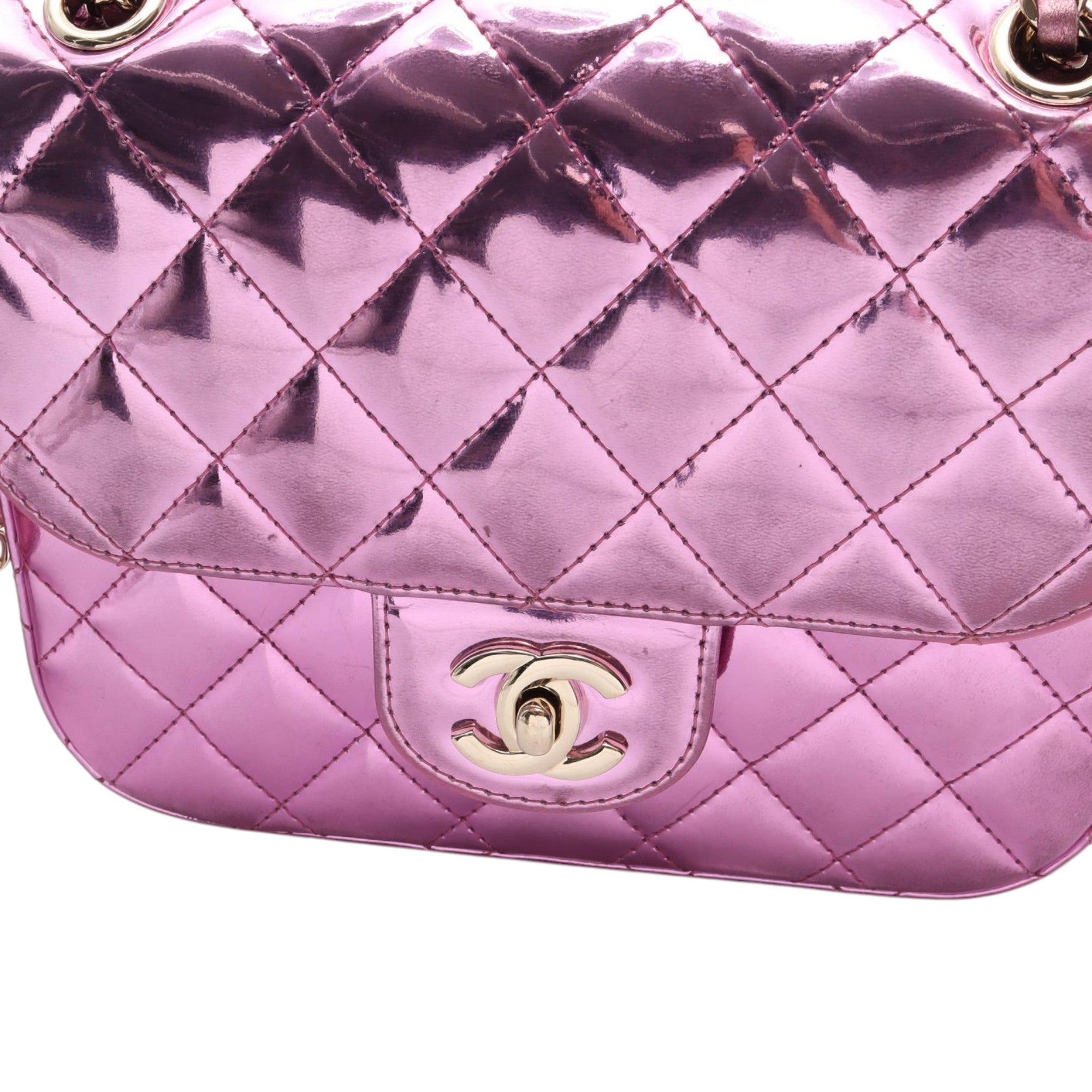Chanel Mini Quilted Metallic Mirror Calfskin Hollywood Boulevard Flap - image 9