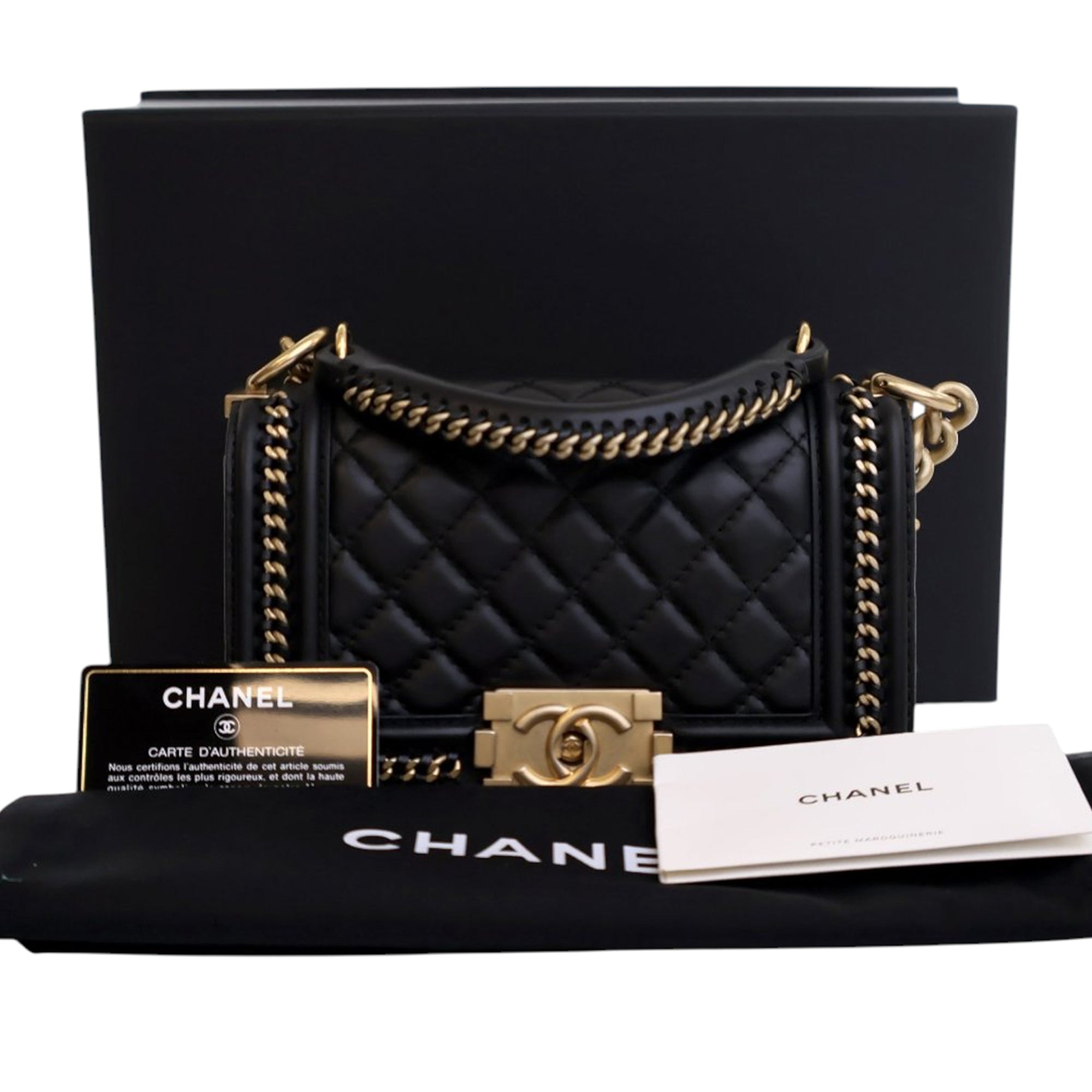 Chanel Small Calfskin Chain Around Boy Top Handle Flap - image 12