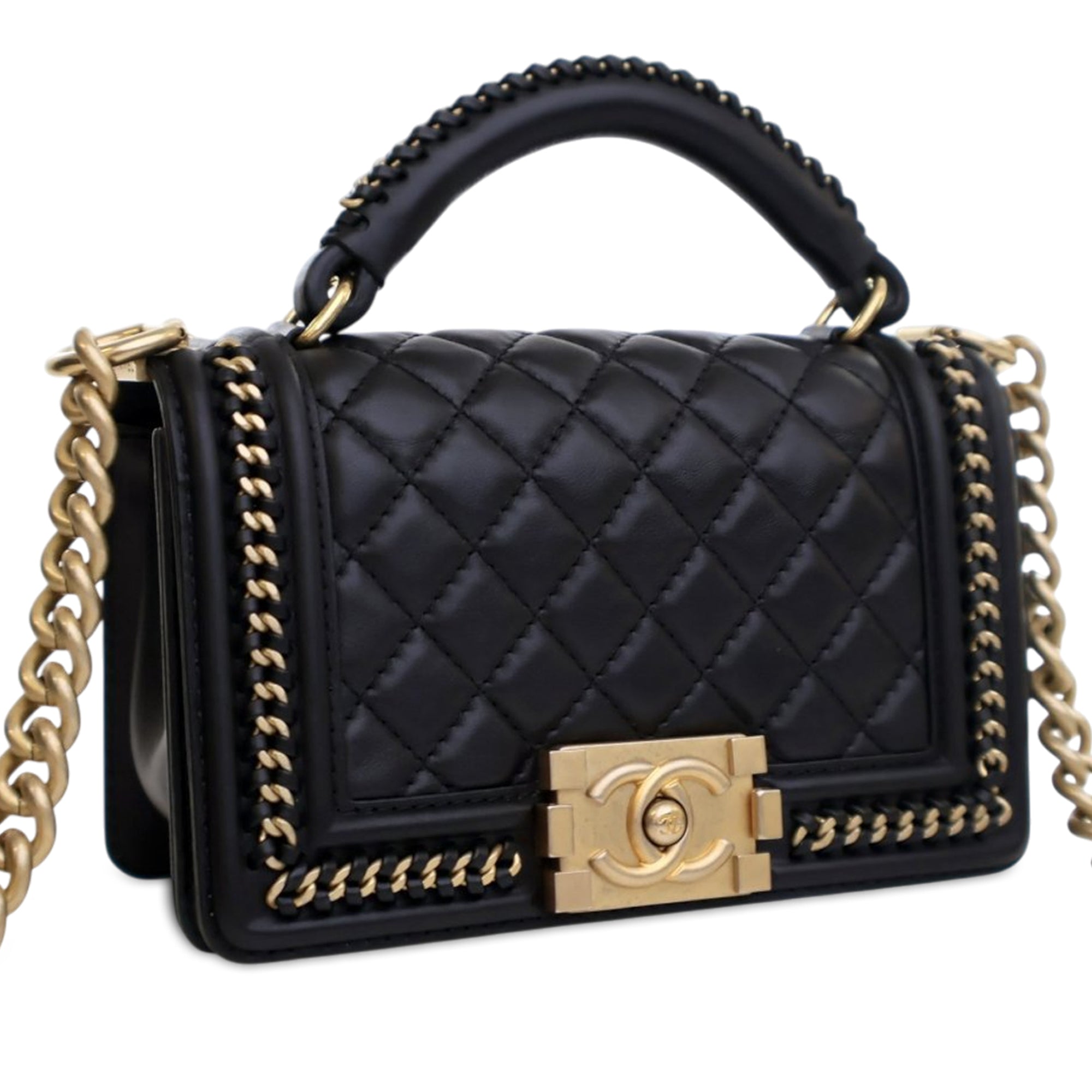 Chanel Small Calfskin Chain Around Boy Top Handle Flap - image 2