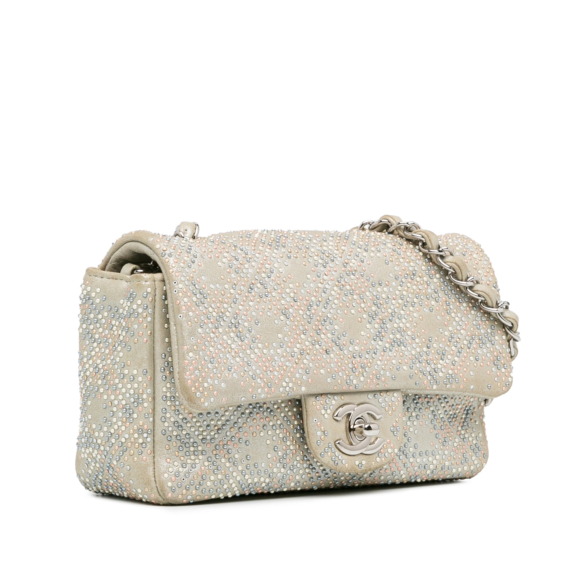 Chanel Mini Iridescent and Studded Calfskin Flap - image 2