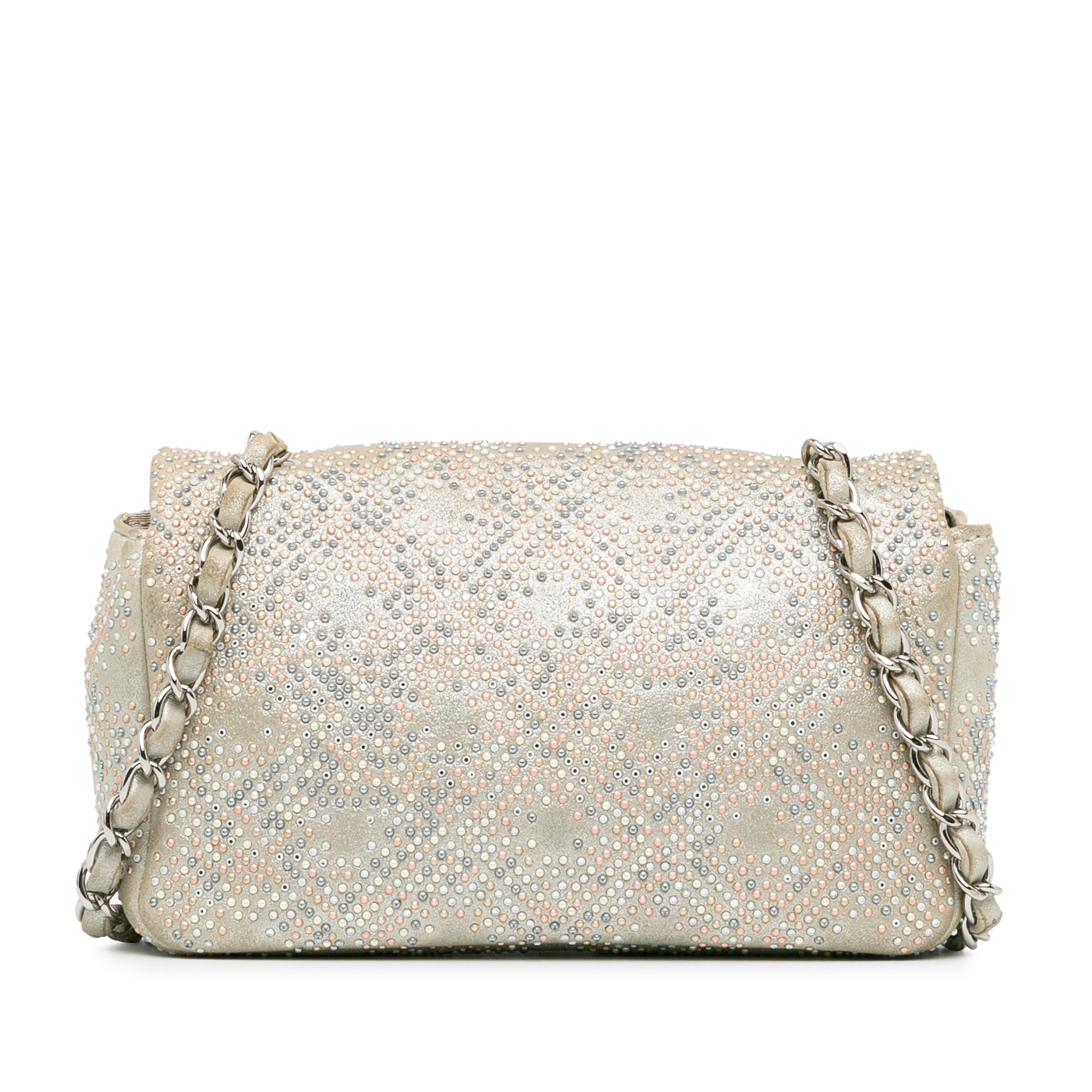 Chanel Mini Iridescent and Studded Calfskin Flap - image 3