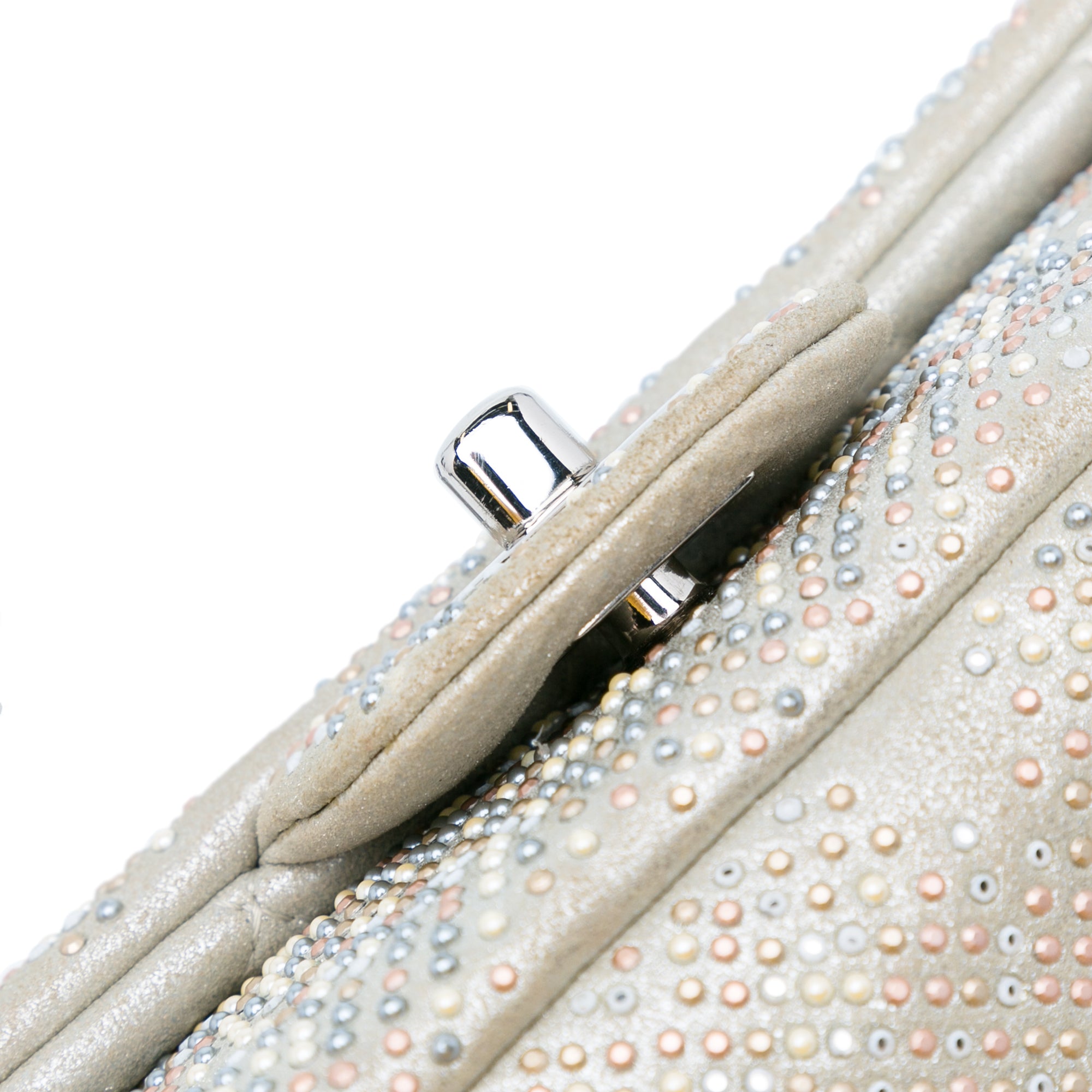 Chanel Mini Iridescent and Studded Calfskin Flap - image 9
