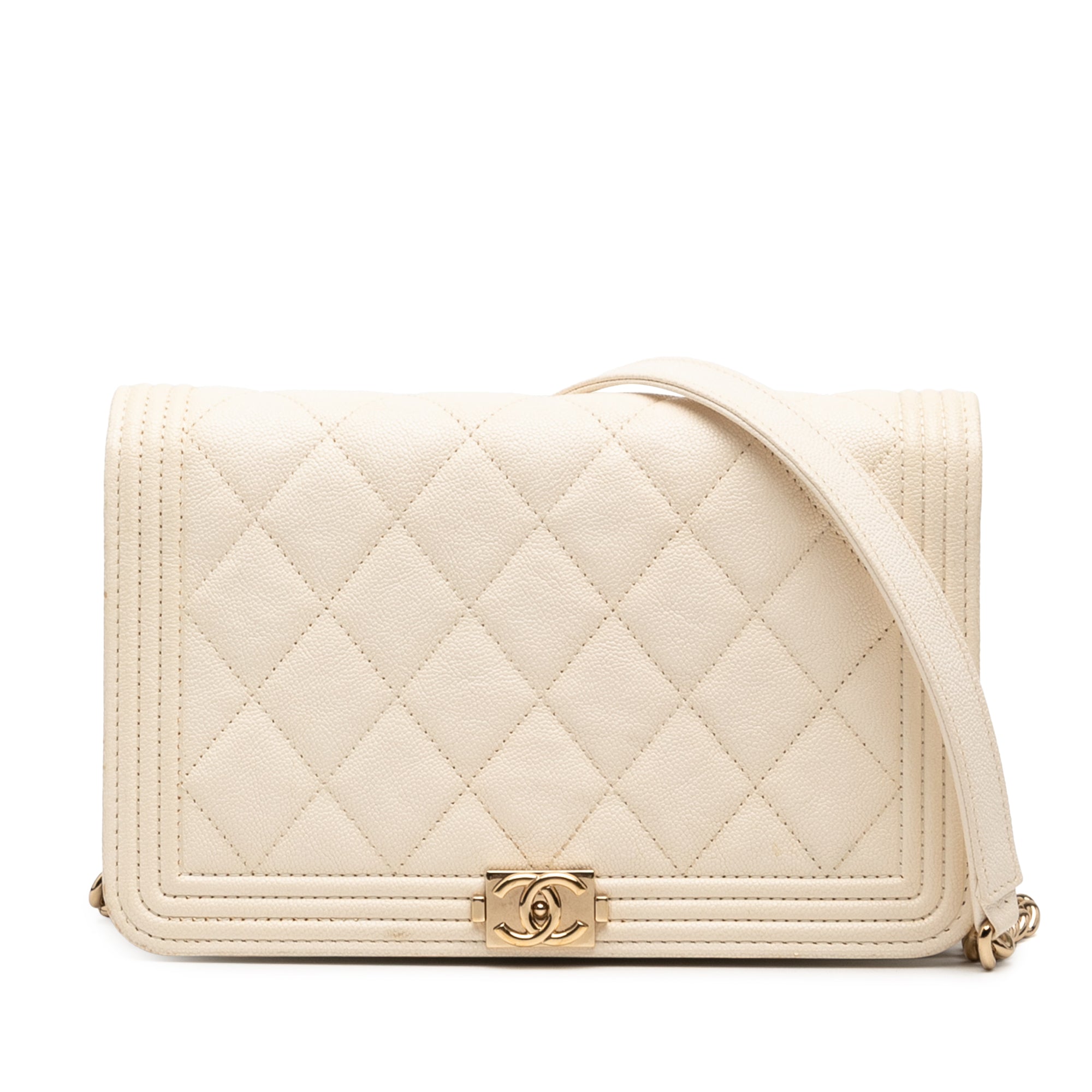 Chanel Quilted Caviar Boy Wallet on Chain - image 1