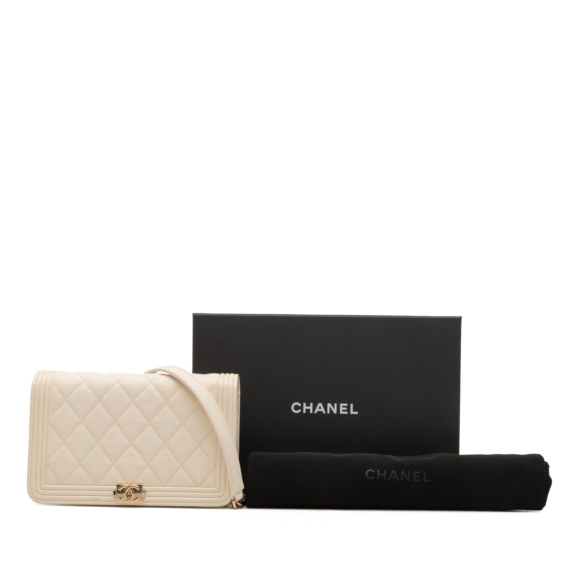 Chanel Quilted Caviar Boy Wallet on Chain - image 9