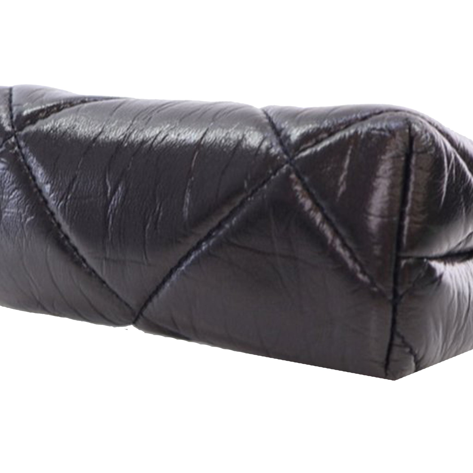 Chanel Quilted Aged Lambskin Kiss Lock Clutch with Chain - image 10
