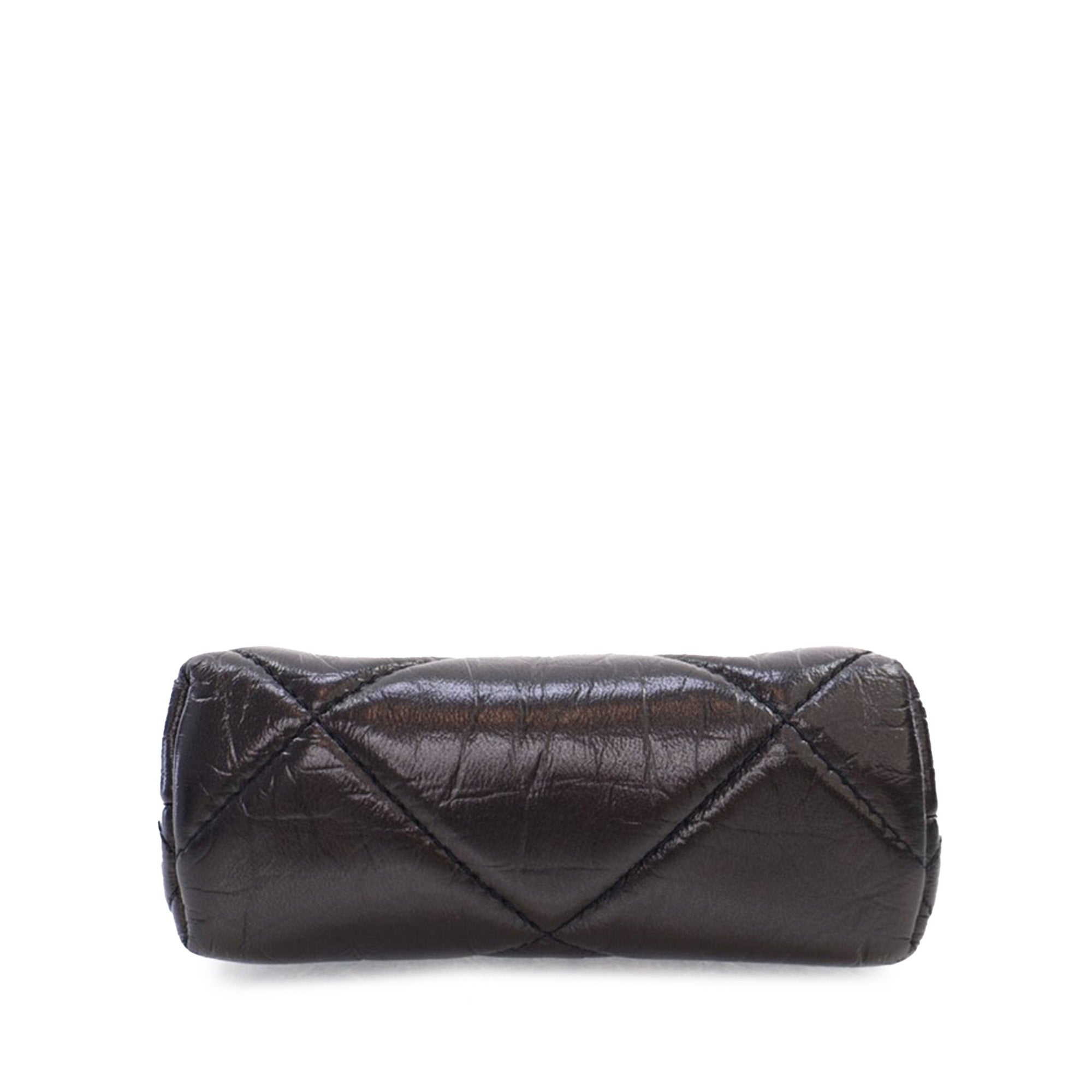 Chanel Quilted Aged Lambskin Kiss Lock Clutch with Chain - image 3
