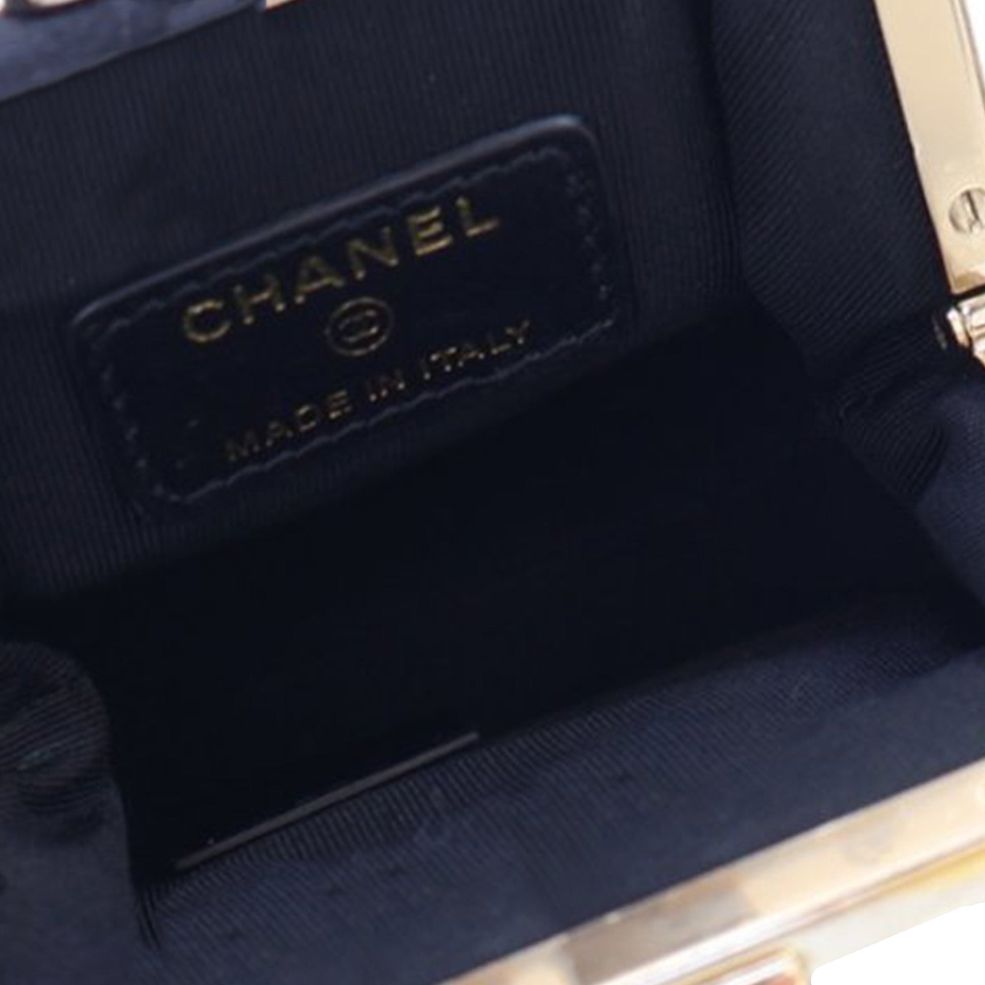 Chanel Quilted Aged Lambskin Kiss Lock Clutch with Chain - image 4