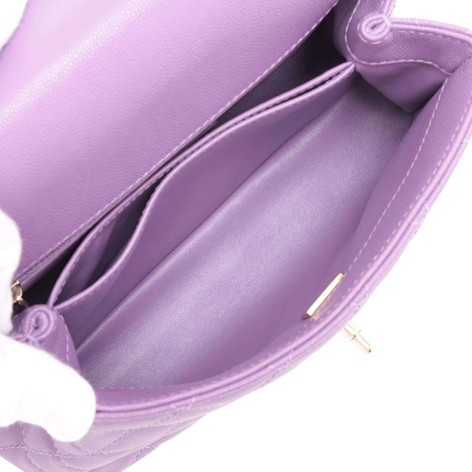 Chanel Mini Caviar Coco Top Handle Bag - image 4