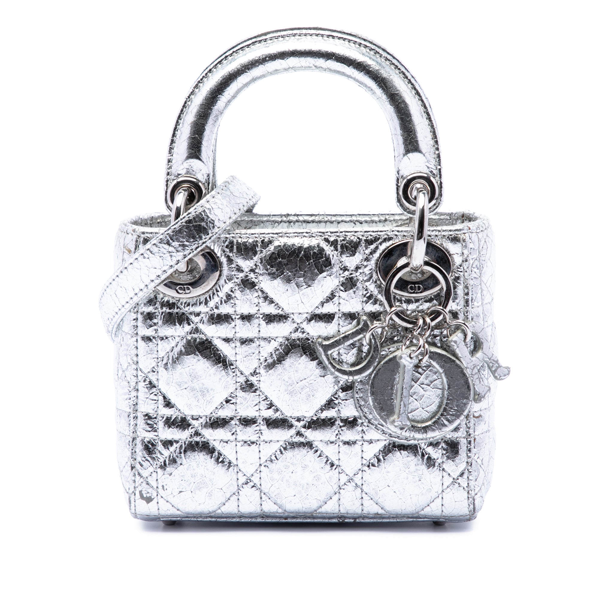 Dior Micro Metallic Crinkled Calfskin Cannage Lady Dior - image 1