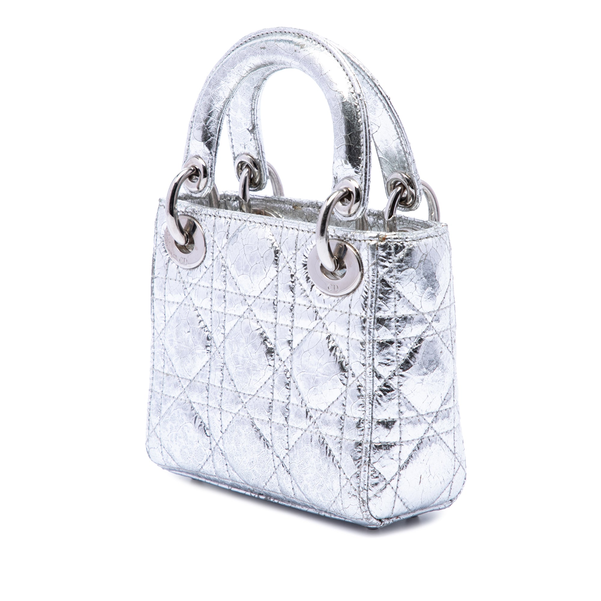 Dior Micro Metallic Crinkled Calfskin Cannage Lady Dior - image 2
