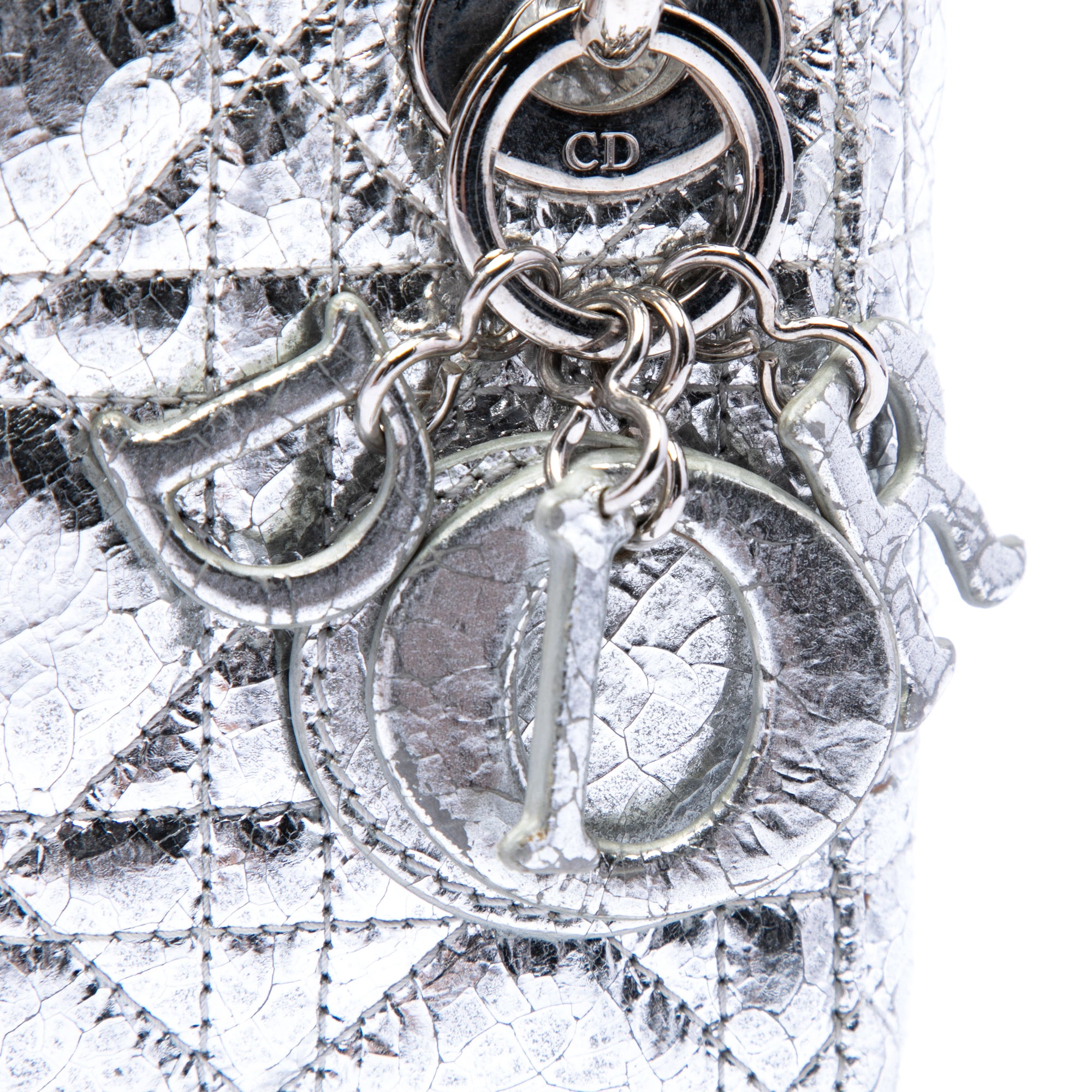 Dior Micro Metallic Crinkled Calfskin Cannage Lady Dior - image 5