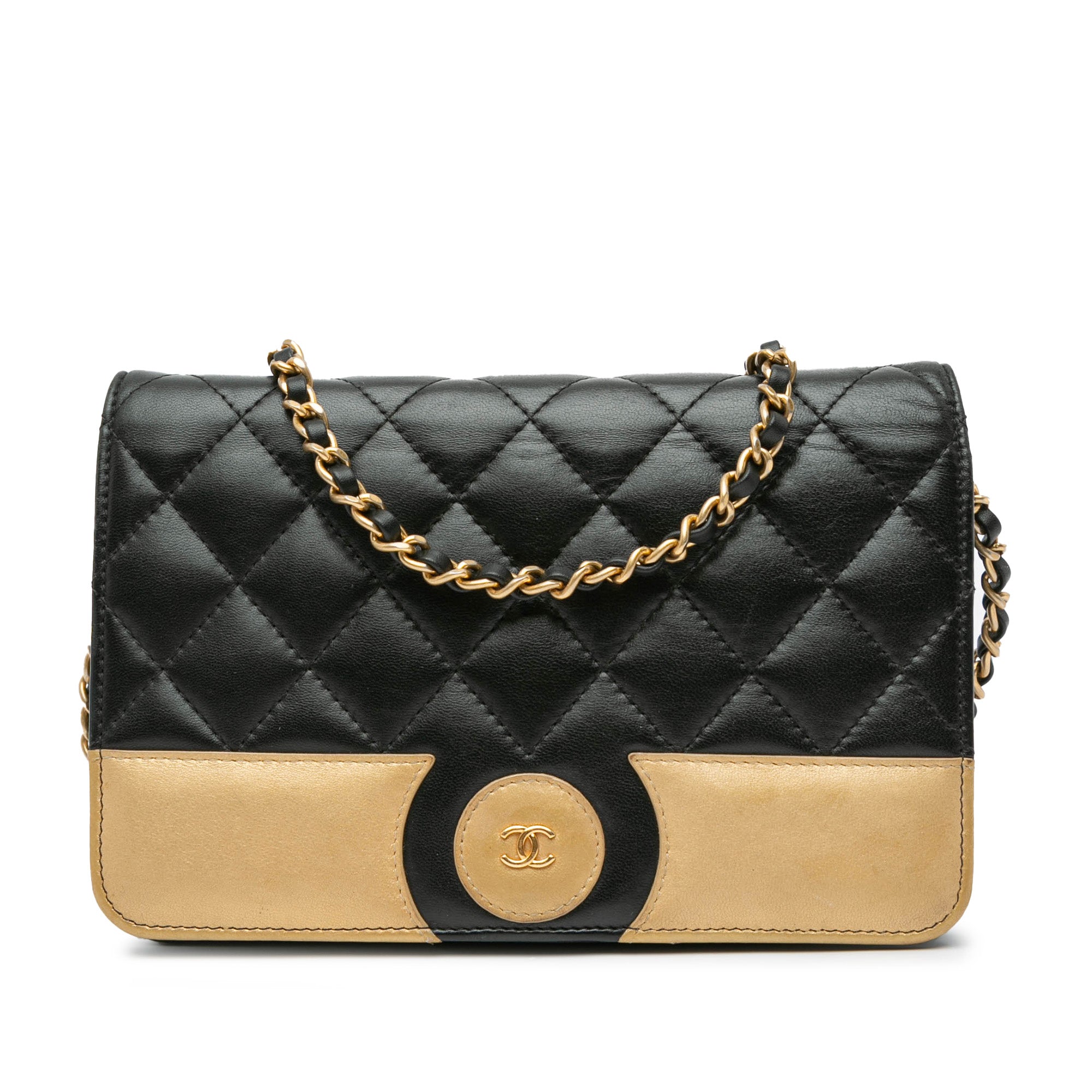 Chanel CC Bicolor Quilted Lambskin Wallet On Chain - image 1