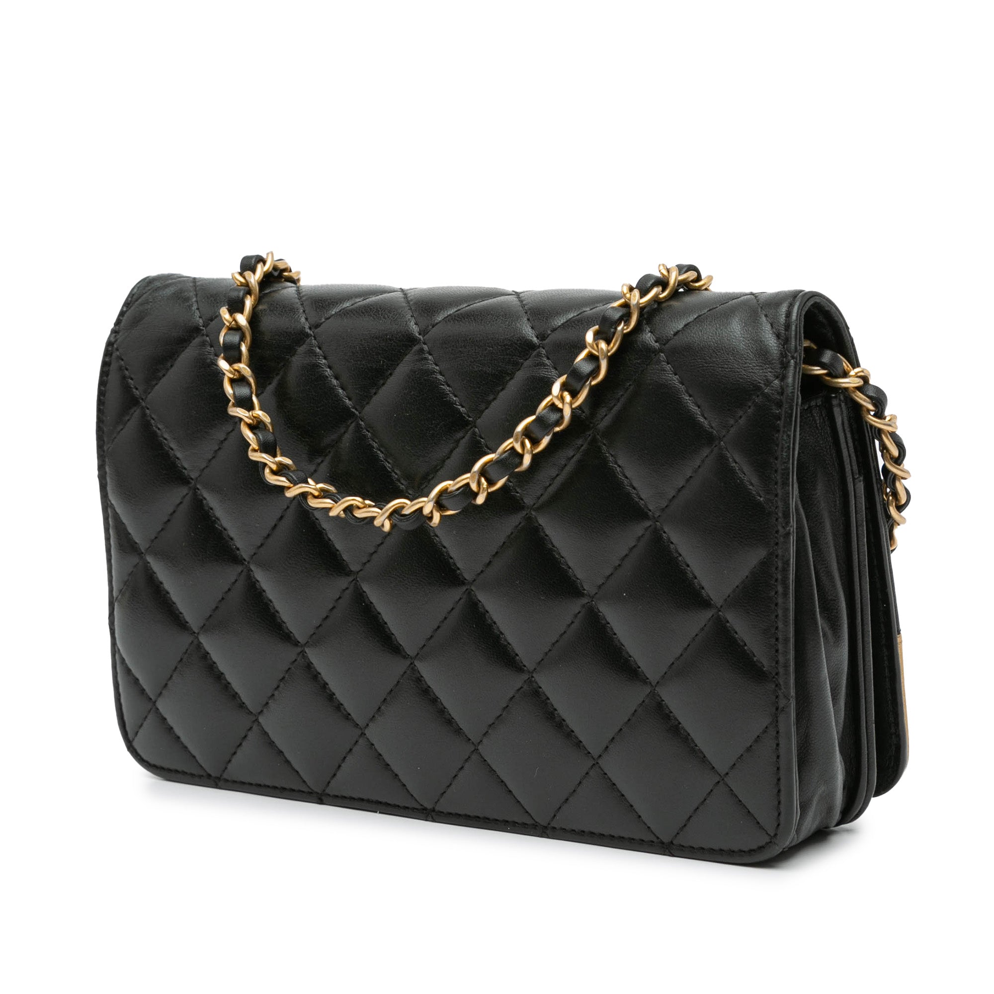 Chanel CC Bicolor Quilted Lambskin Wallet On Chain - image 2