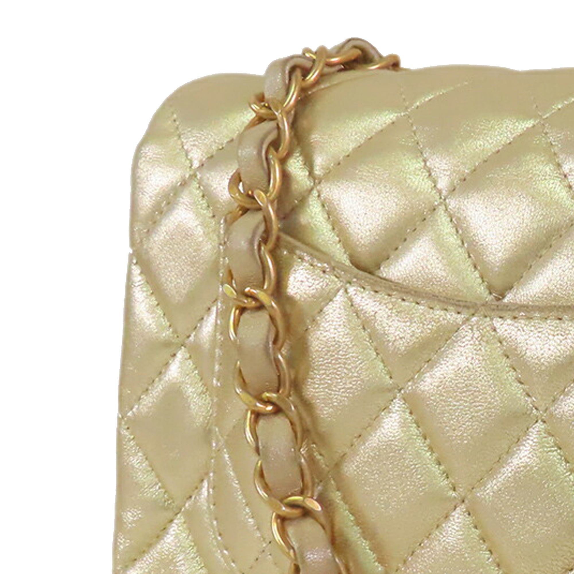 Chanel Mini Rectangular Classic Metallic Lambskin Single Flap - image 16