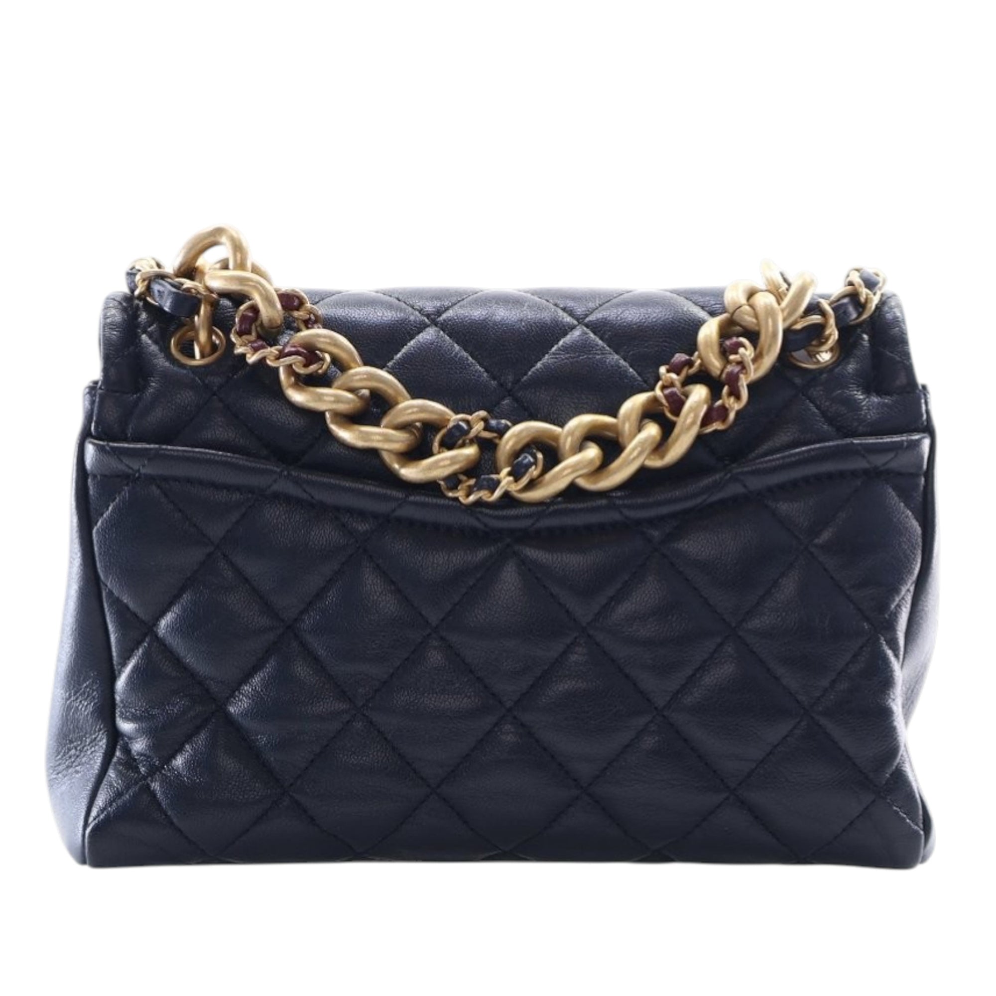 Chanel Small Quilted Crinkled Calfskin Chain Link Flap - image 4