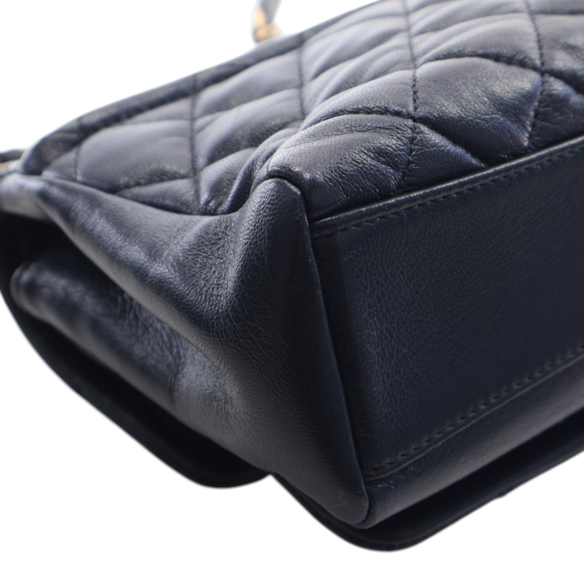 Chanel Small Quilted Crinkled Calfskin Chain Link Flap - image 9