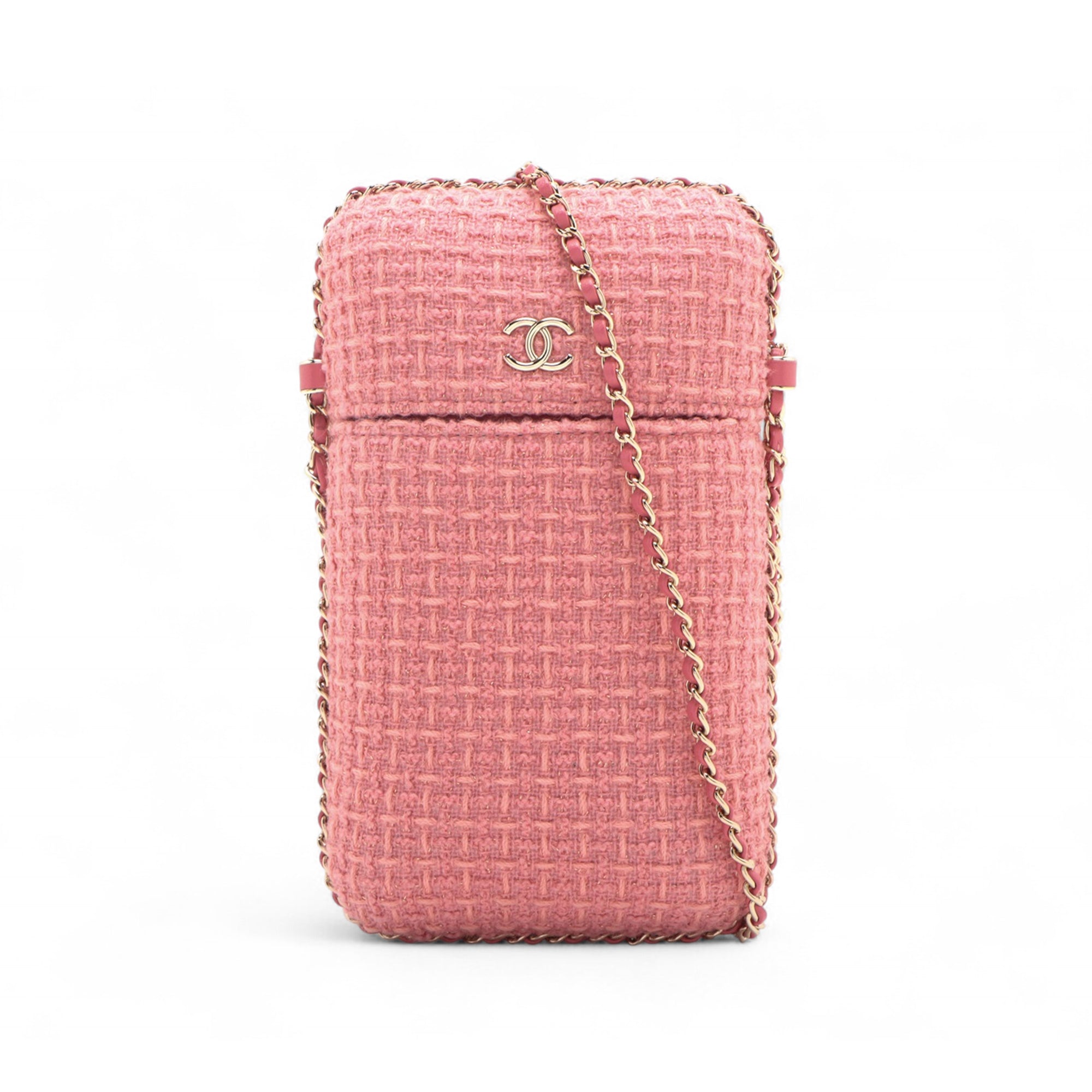 Chanel Tweed Chain Around Phone Holder - image 1