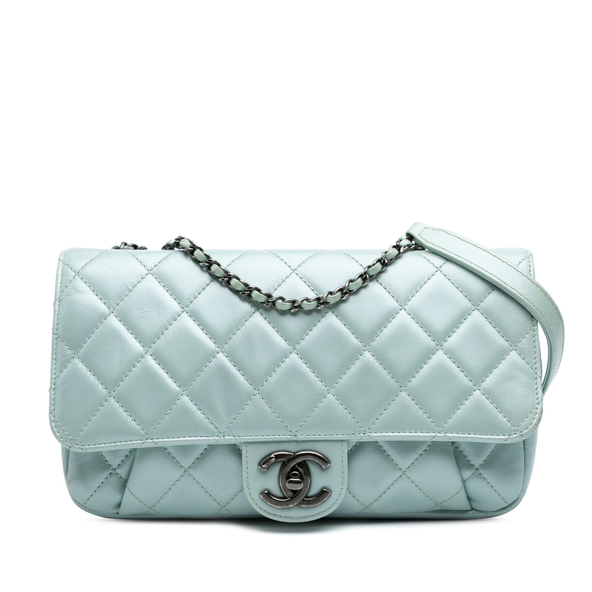 Chanel Medium Quilted Calfskin Coco Pleats Chain Flap - image 1