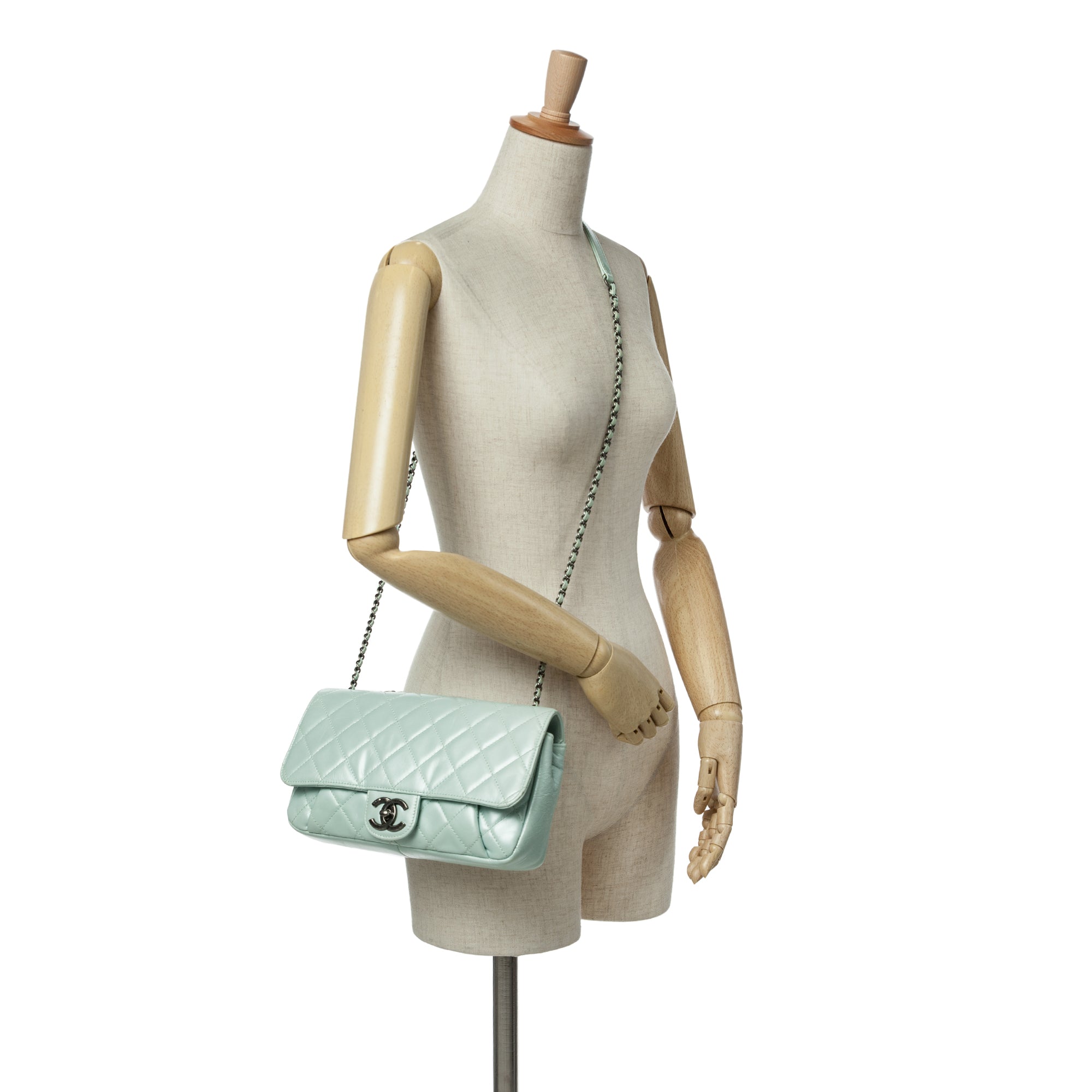 Chanel Medium Quilted Calfskin Coco Pleats Chain Flap - image 9