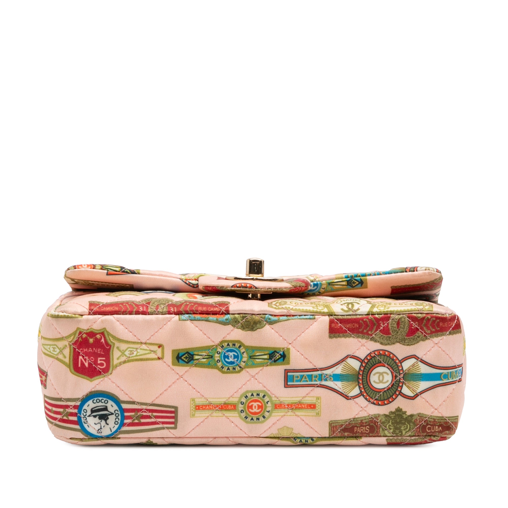 Chanel Paris Cuba Mini Rectangular Classic Printed Satin Cigare Single Flap - image 3