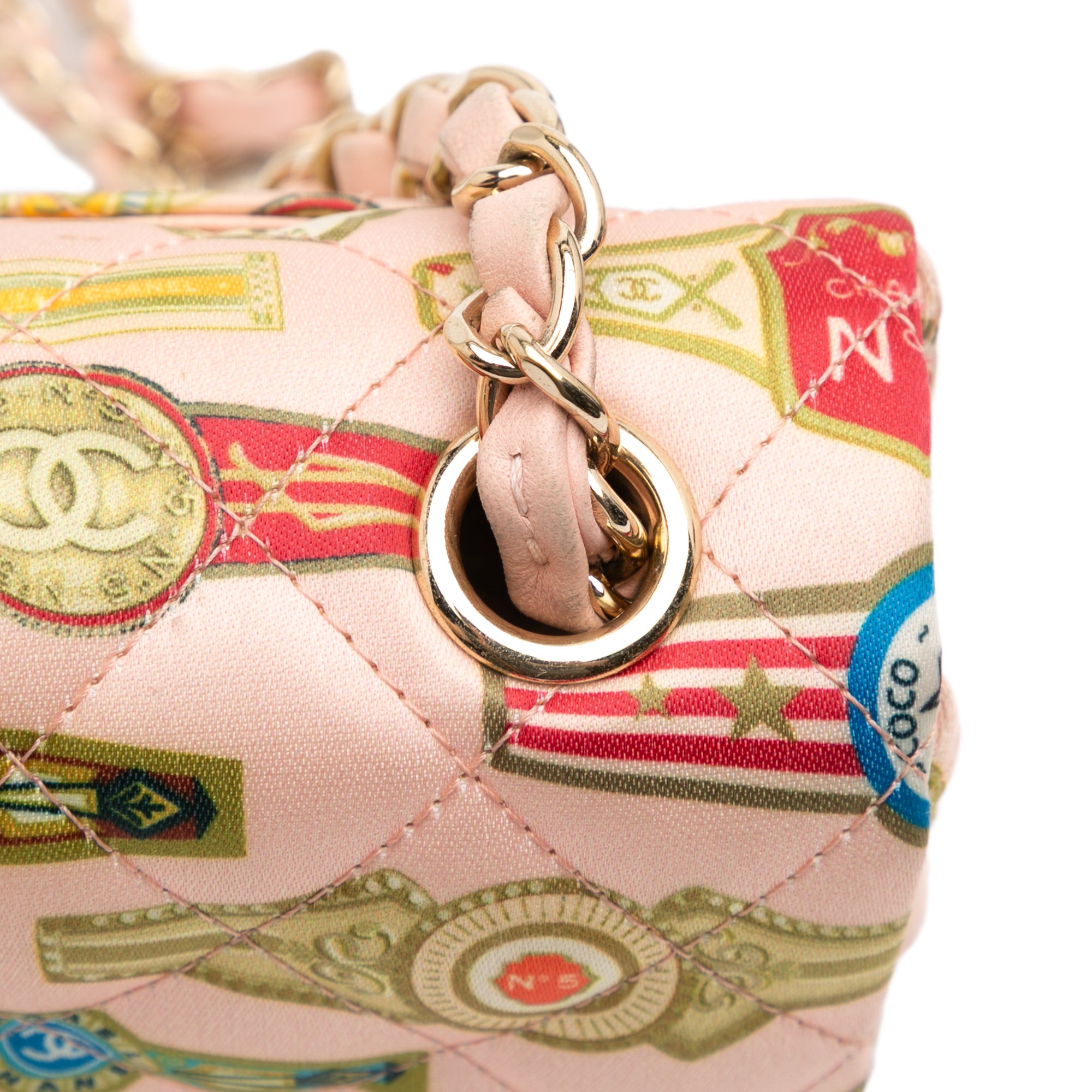 Chanel Paris Cuba Mini Rectangular Classic Printed Satin Cigare Single Flap - image 8