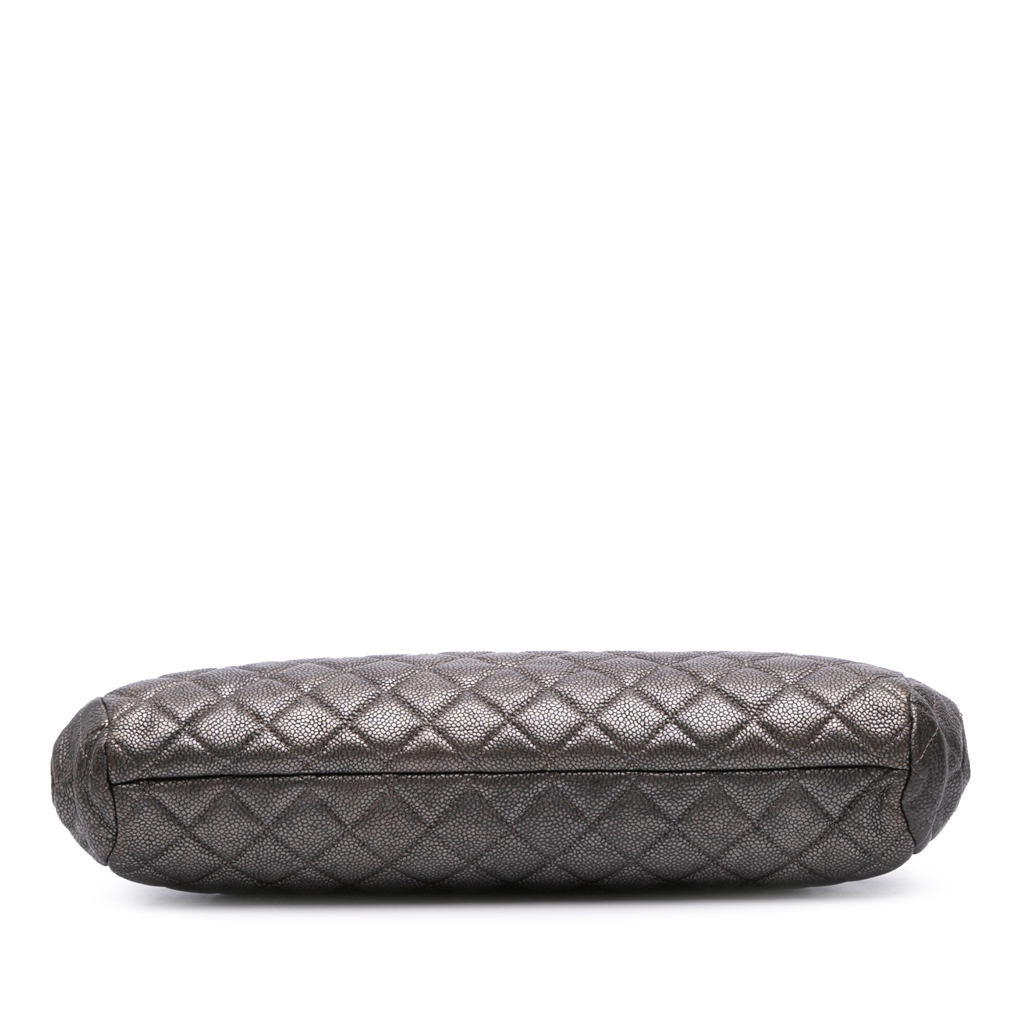 Chanel CC Quilted Metallic Caviar Clutch - image 3
