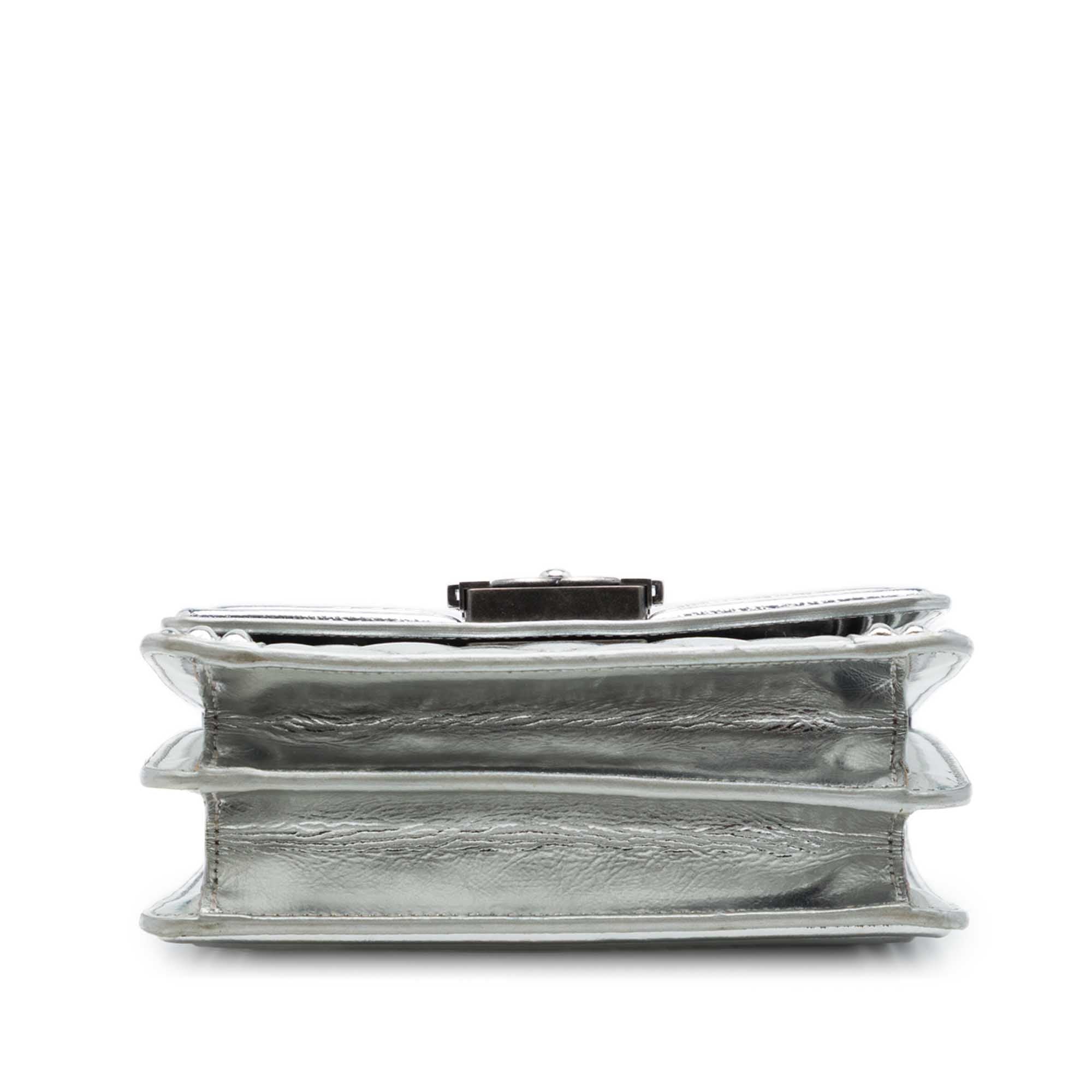 Chanel Quilted Metallic Calfskin North South Boy Flap - image 3