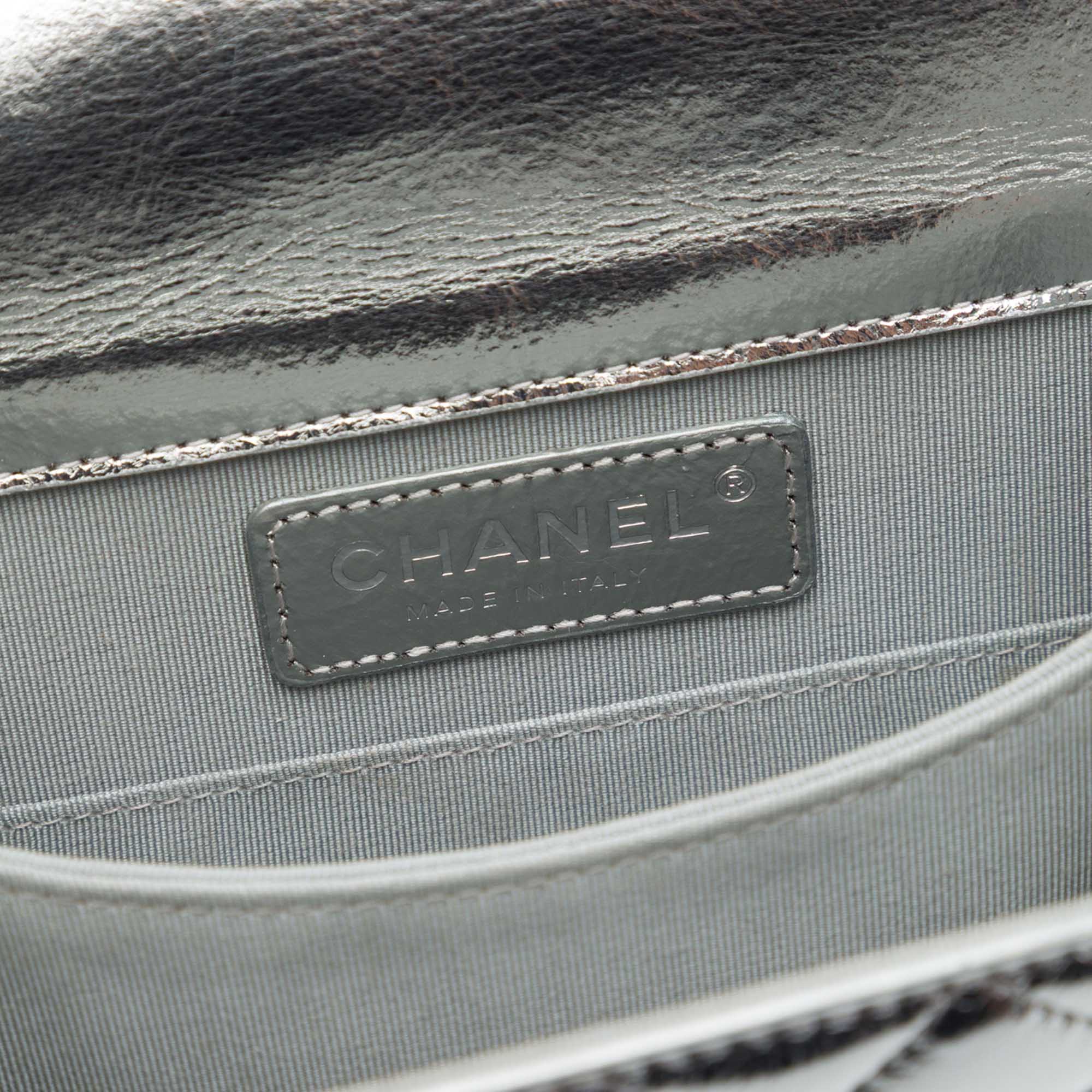 Chanel Quilted Metallic Calfskin North South Boy Flap - image 5