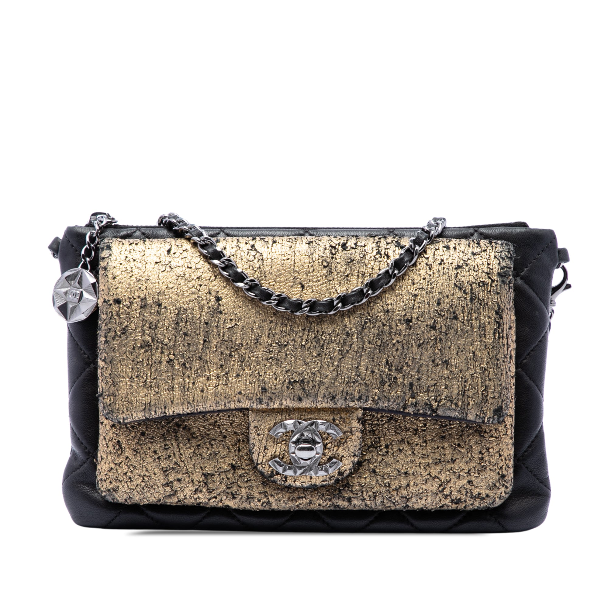 Chanel Metallic and Quilted Lambskin Mineral Nights Clutch On Chain - image 1