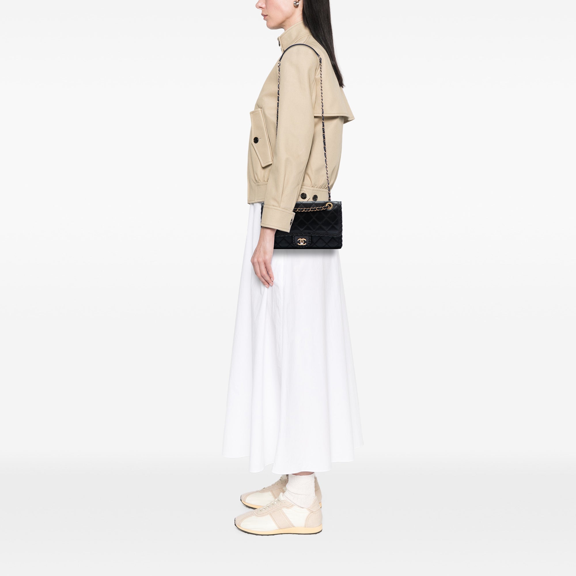Chanel Medium Classic Calfskin Happy Stitch Flap - image 6