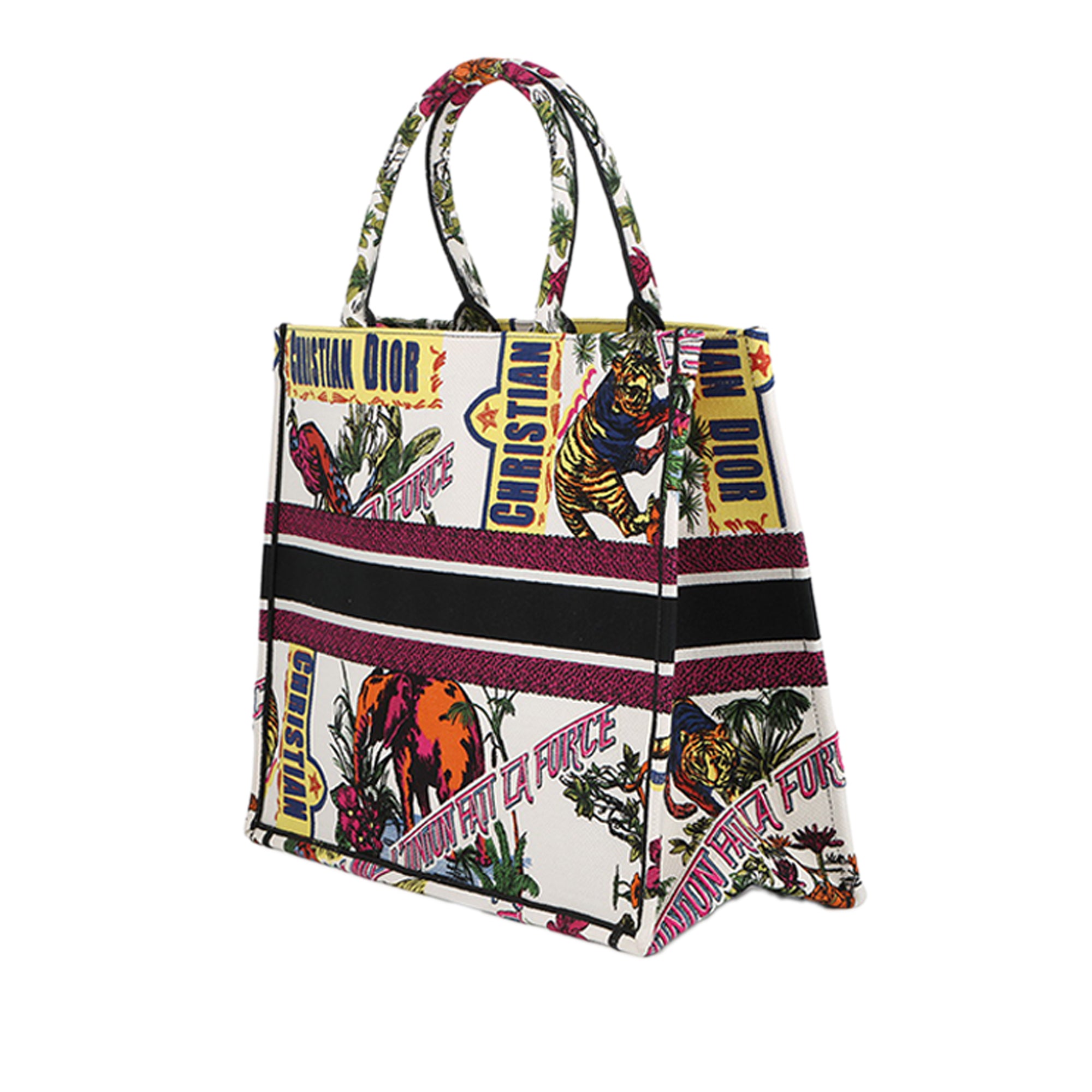 Dior Large Embroidered Canvas Indian Animals Book Tote - image 2