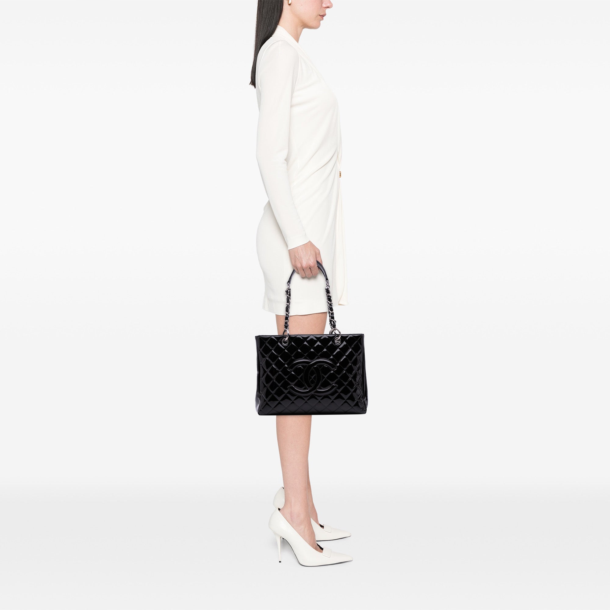 Chanel Patent Grand Shopping Tote - image 12