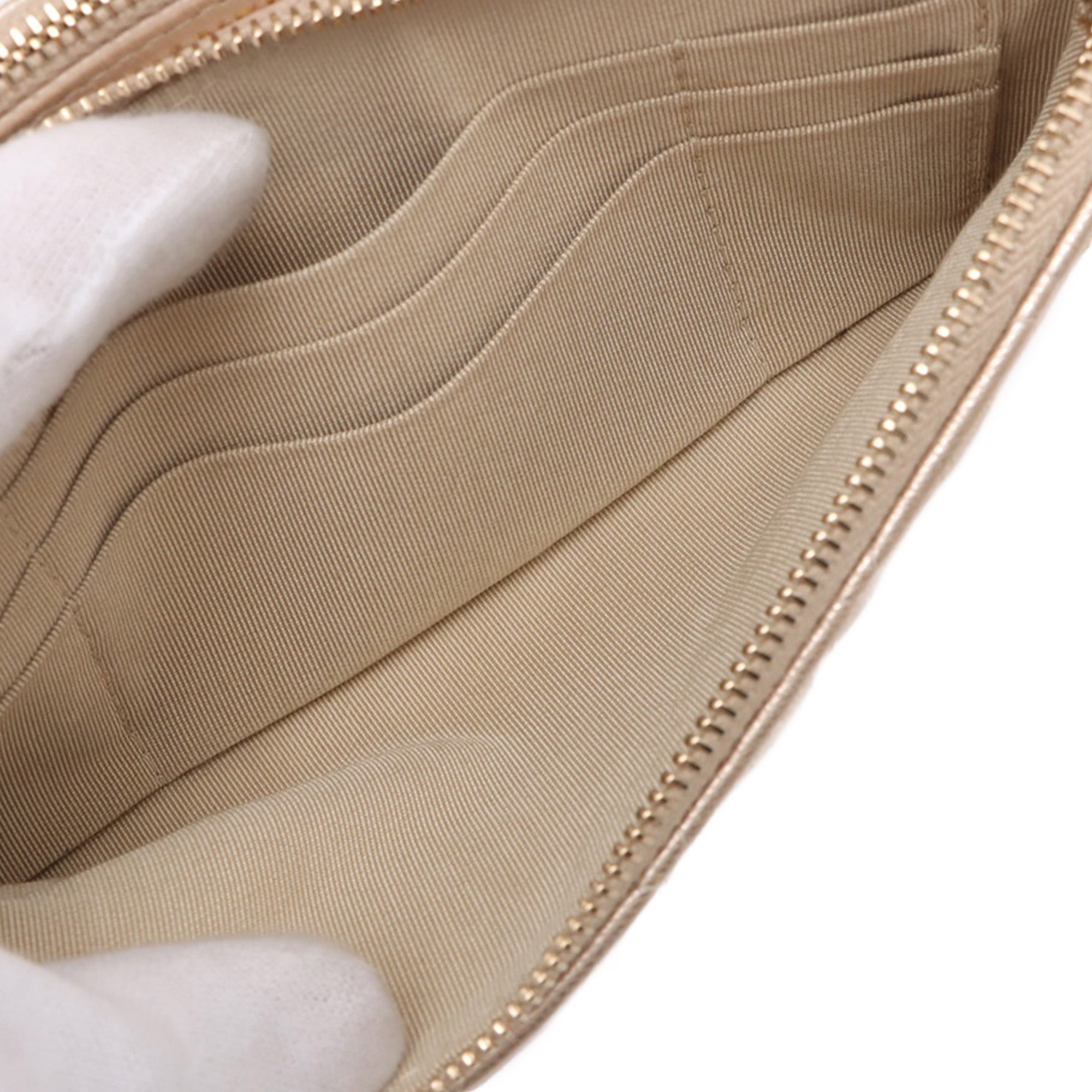 Chanel CC Quilted Metallic Lambskin Wallet on Chain - image 4