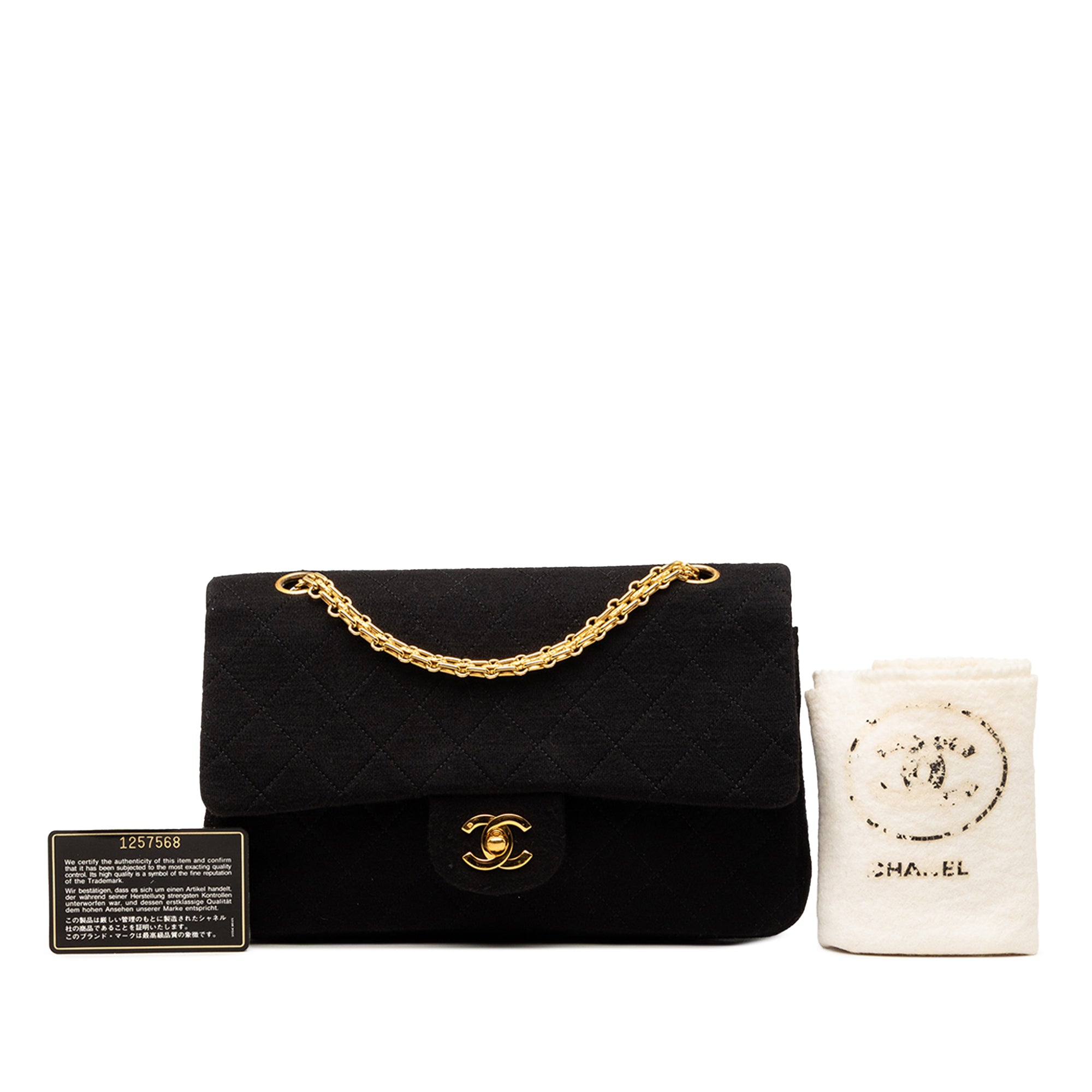 Chanel Medium Classic Jersey Bijoux Chain Double Flap - image 8