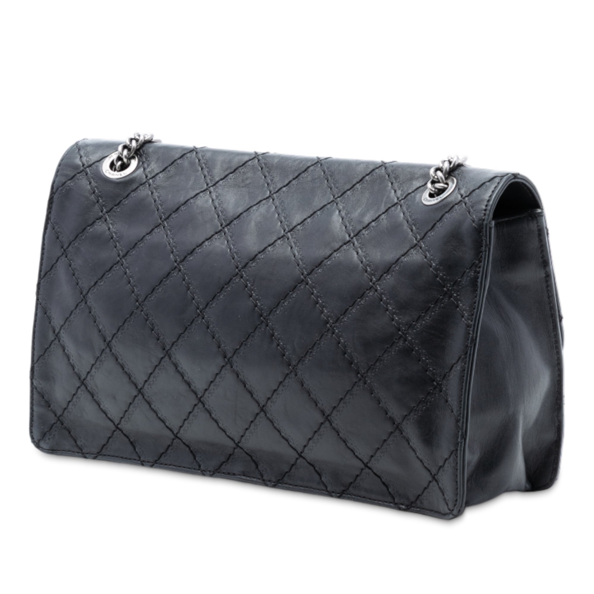 Chanel Embossed CC Quilted Aged Calfskin Reissue 2.55 Single Flap 227 - image 2