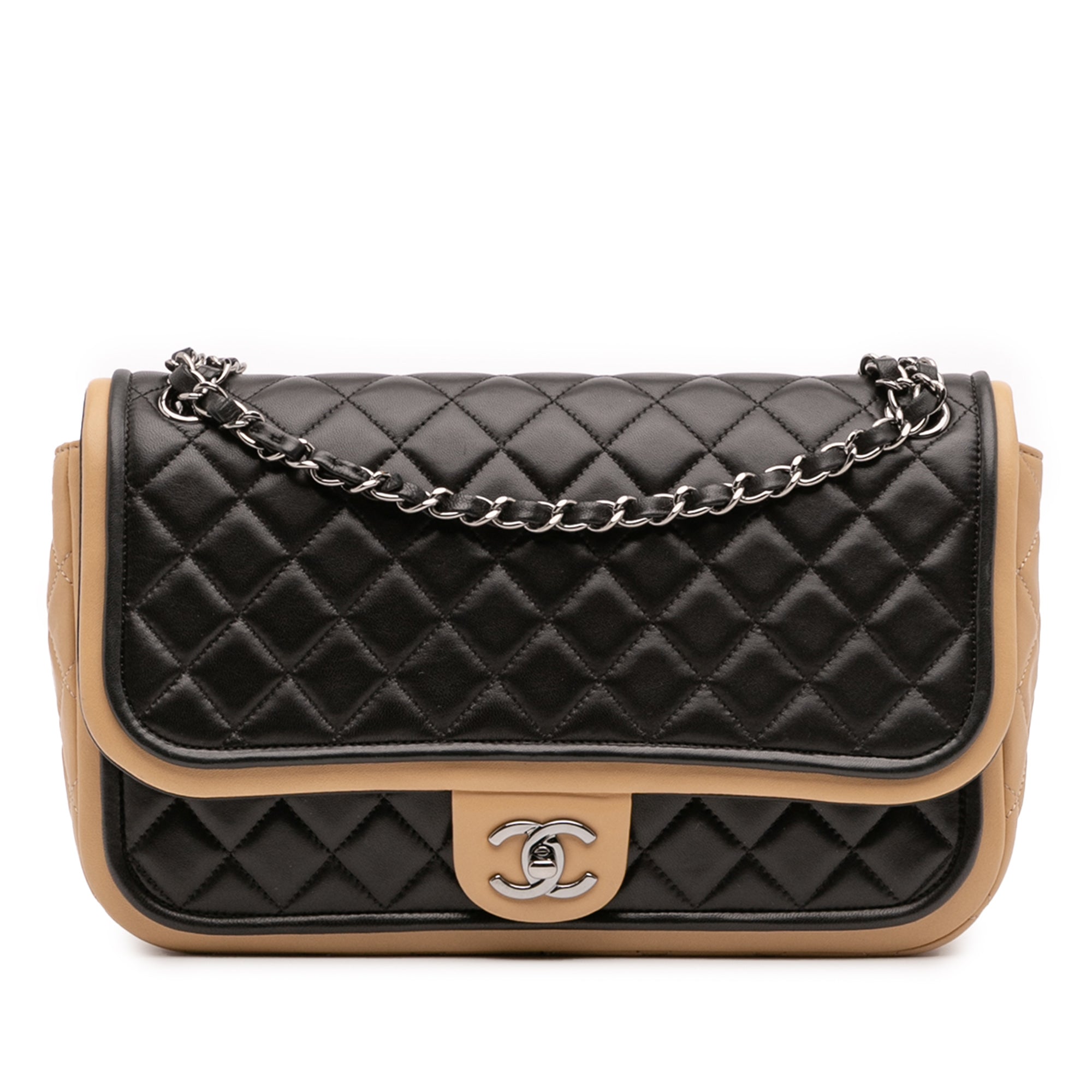 Chanel Jumbo Classic Bicolor Lambskin Twist Flap - image 1