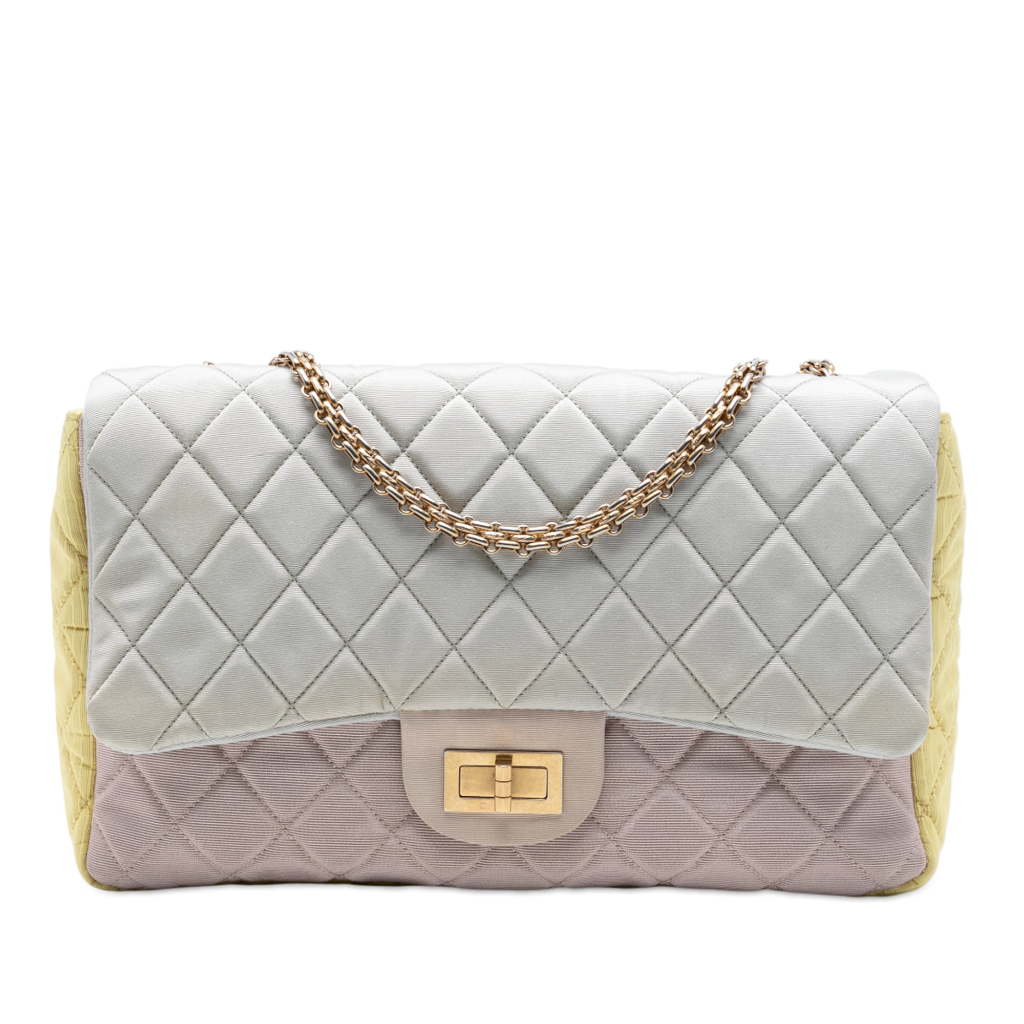 Chanel Tricolor Quilted Grosgrain Satin Reissue 2.55 Single Flap 227 - image 1
