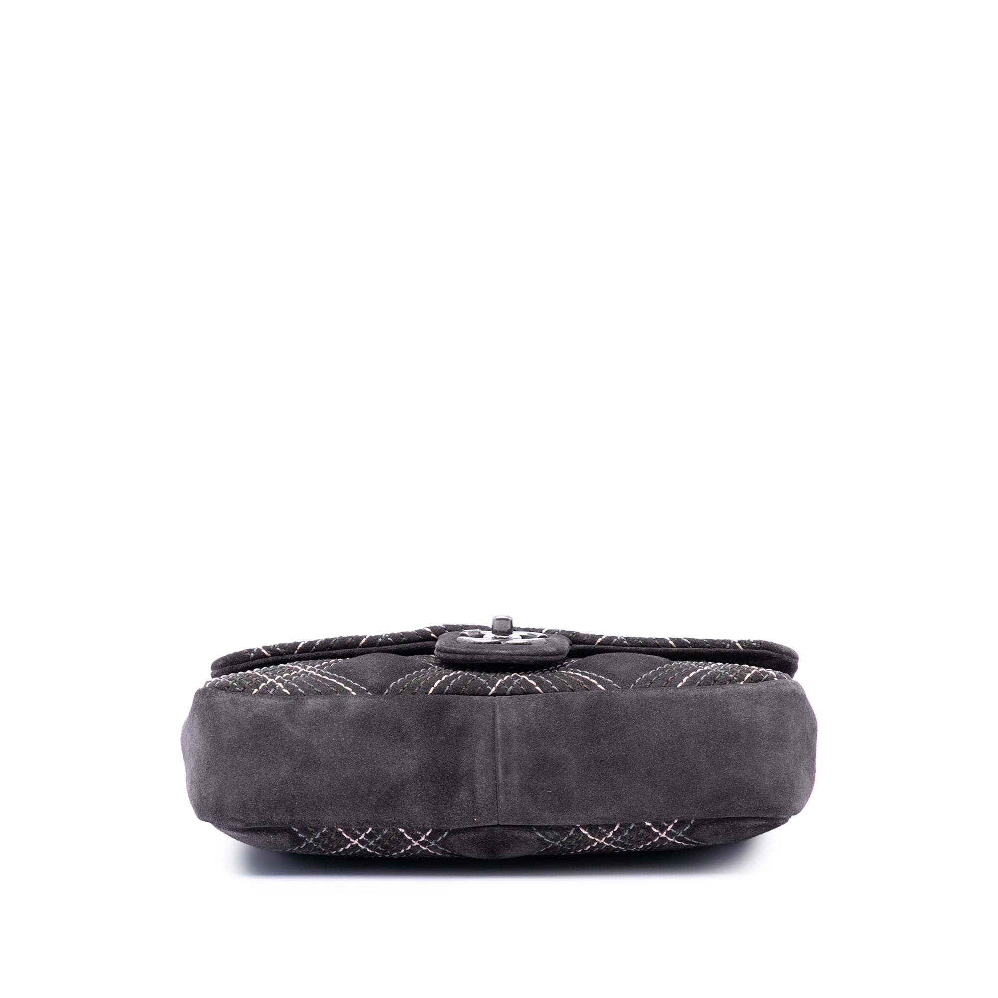 Chanel Paris Edinburgh Medium Stitched Suede Saltire Single Flap - image 3