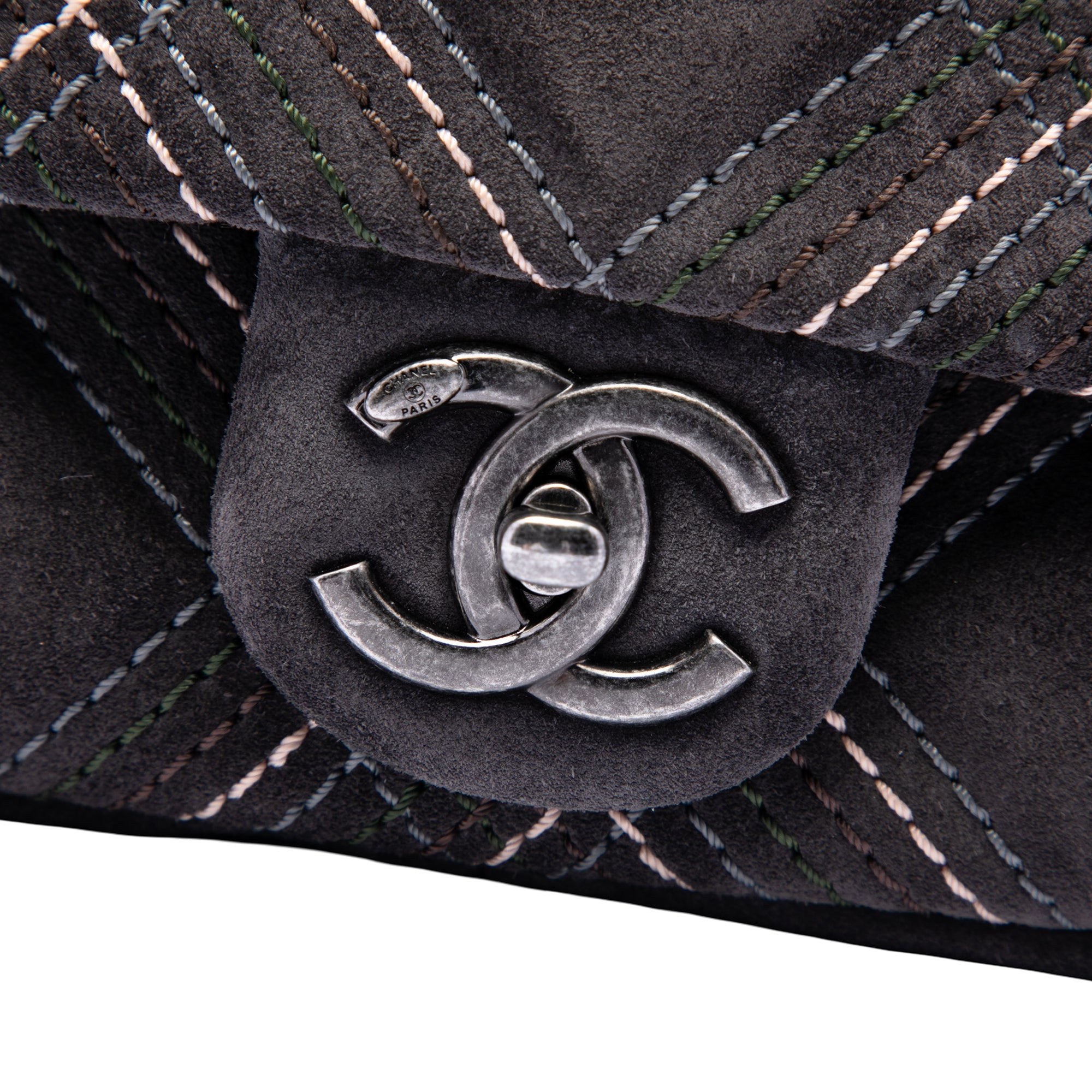 Chanel Paris Edinburgh Medium Stitched Suede Saltire Single Flap - image 5