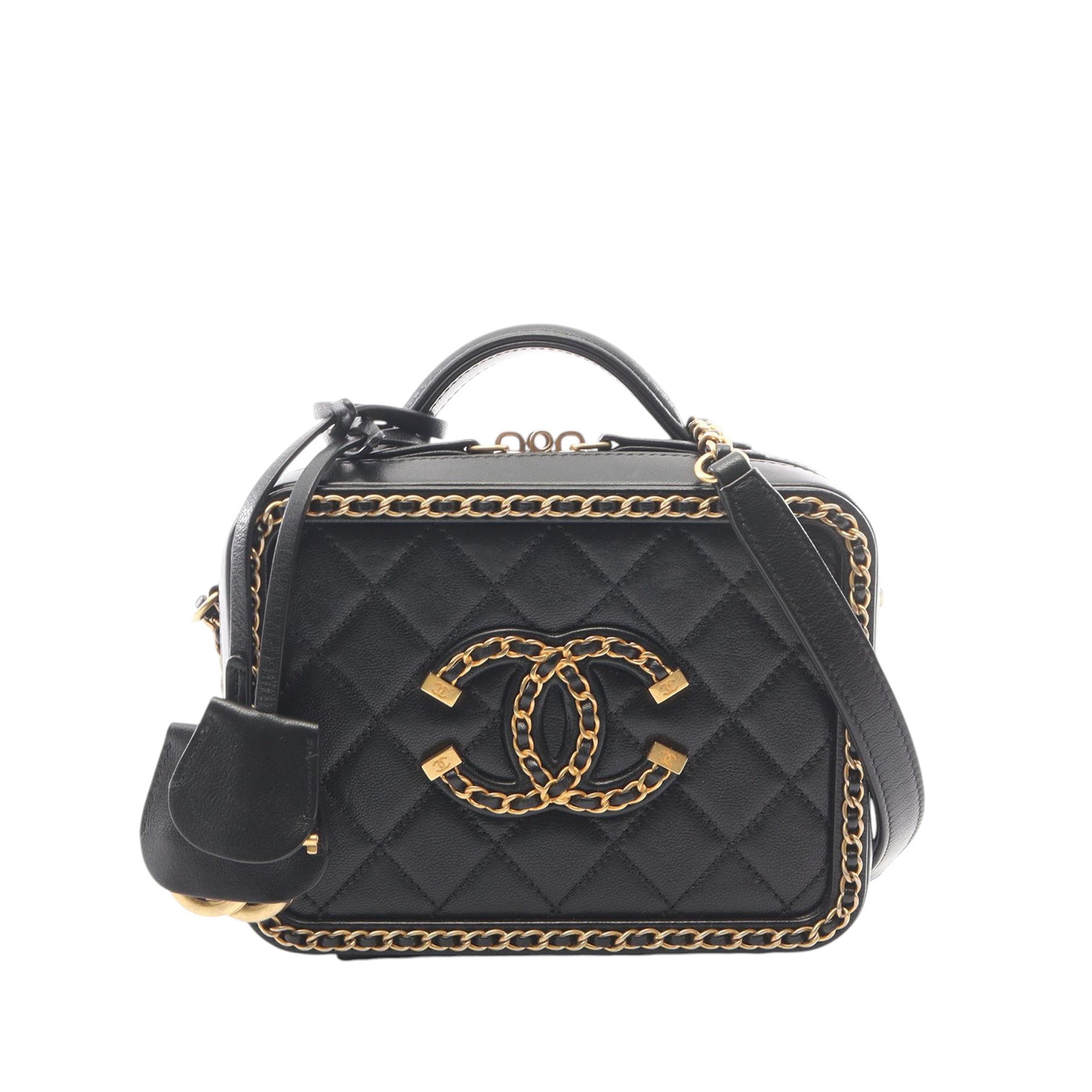 Chanel Small Lambskin CC Filigree Vanity Case - image 1