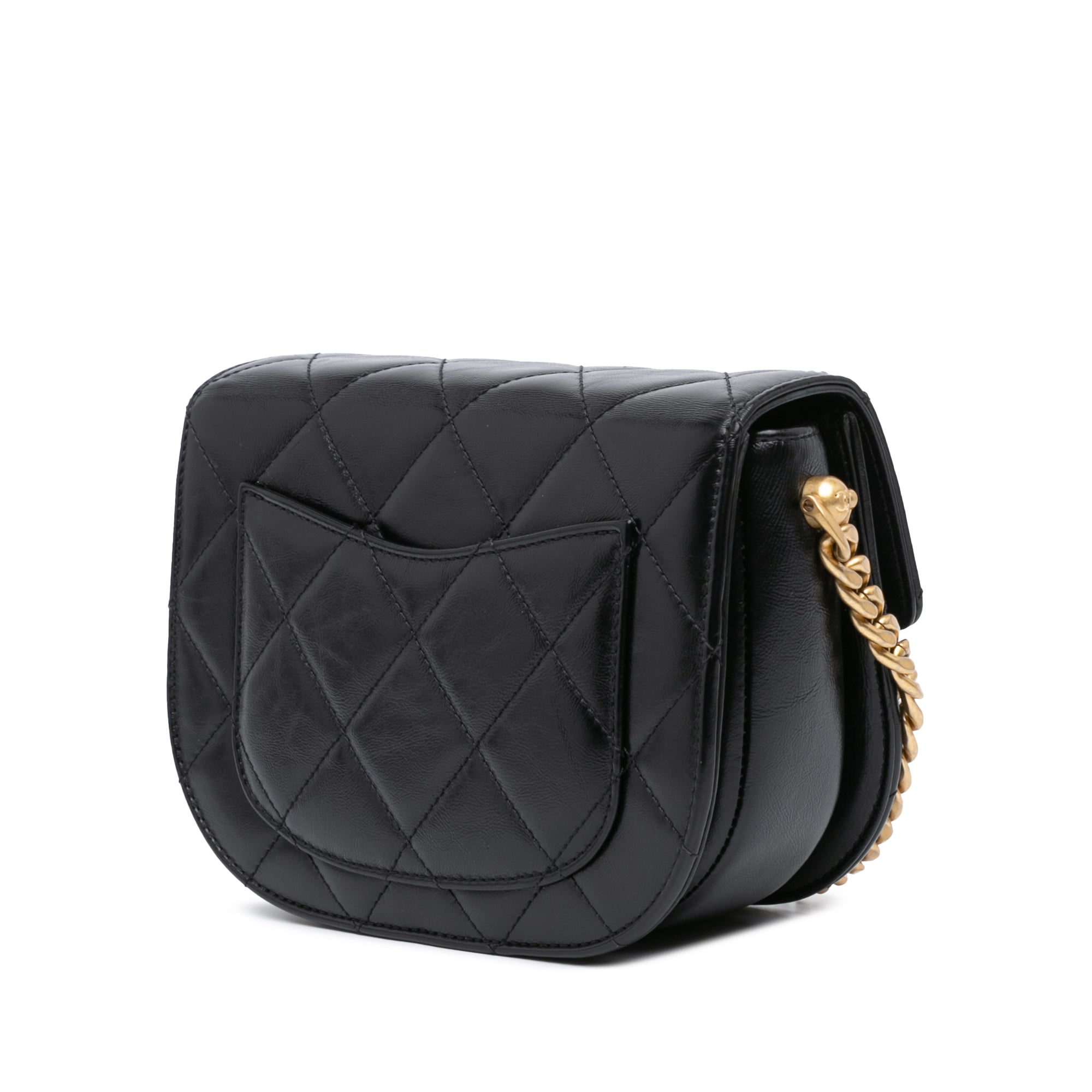 Chanel CC Quilted Calfskin Round Moon Messenger Flap - image 2