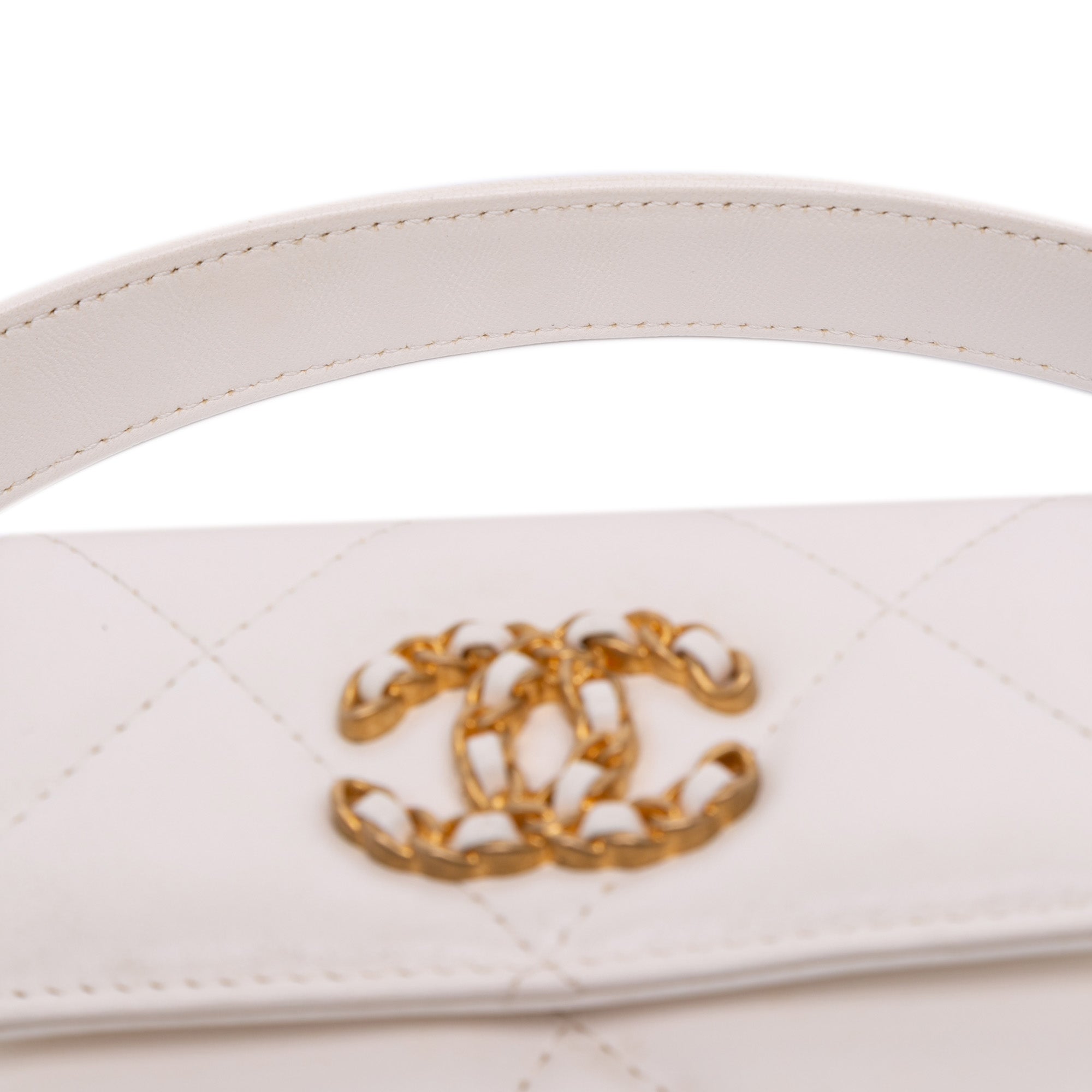 Chanel Quilted Lambskin Chanel 19 Card Holder On Chain - image 7