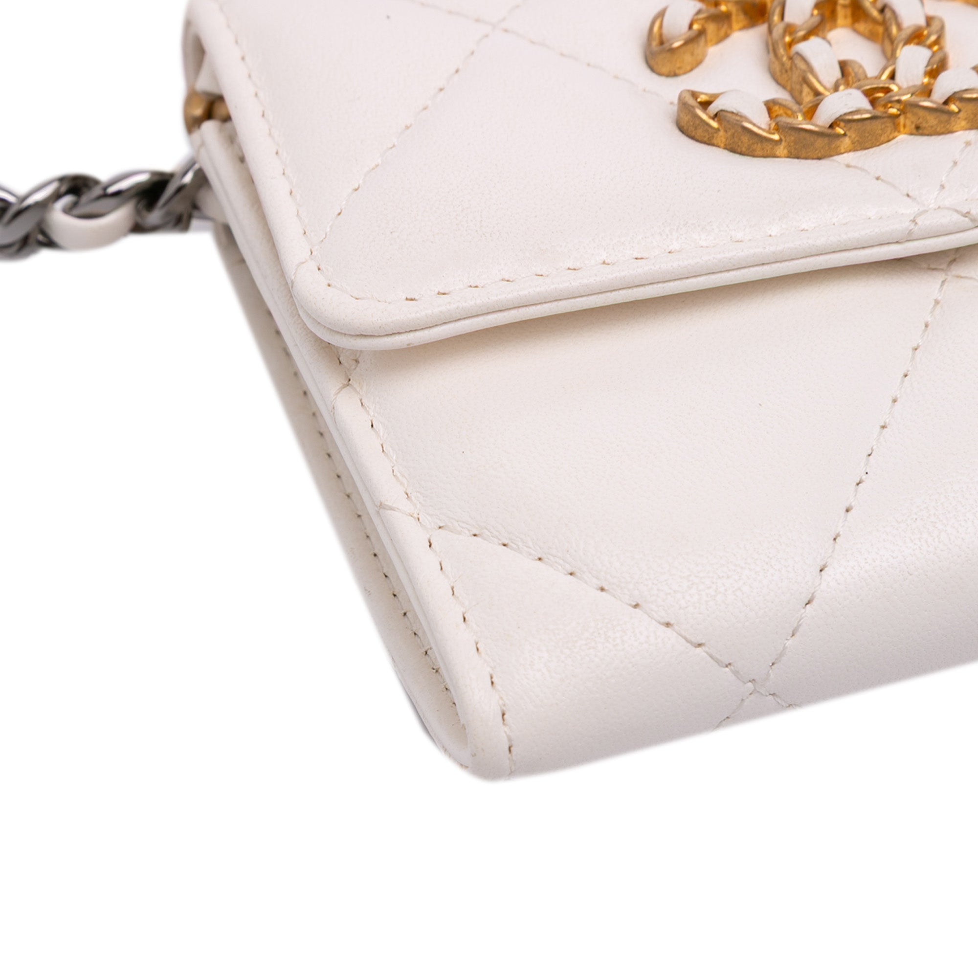 Chanel Quilted Lambskin Chanel 19 Card Holder On Chain - image 8