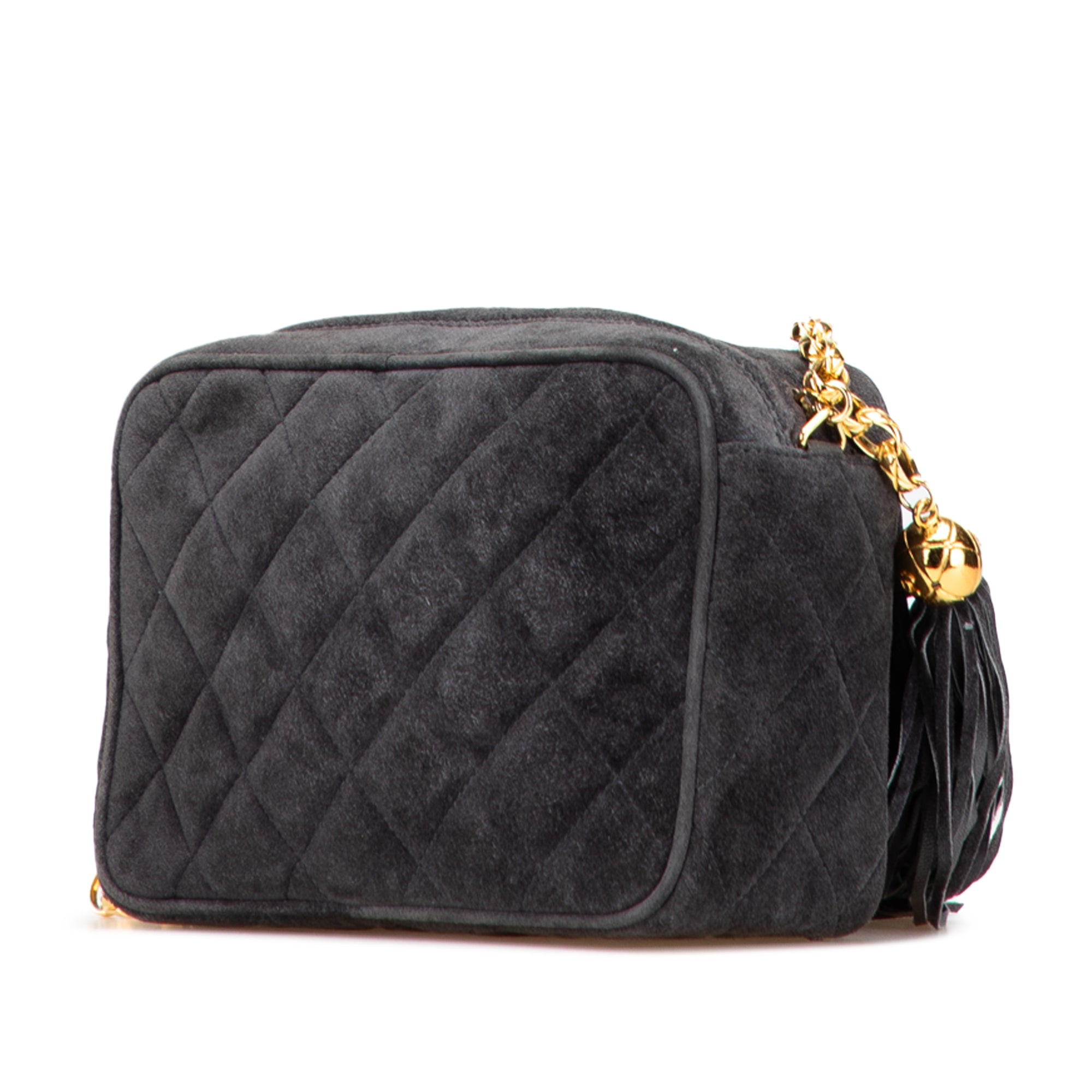 Chanel CC Quilted Suede Tassel Camera Bag - image 2