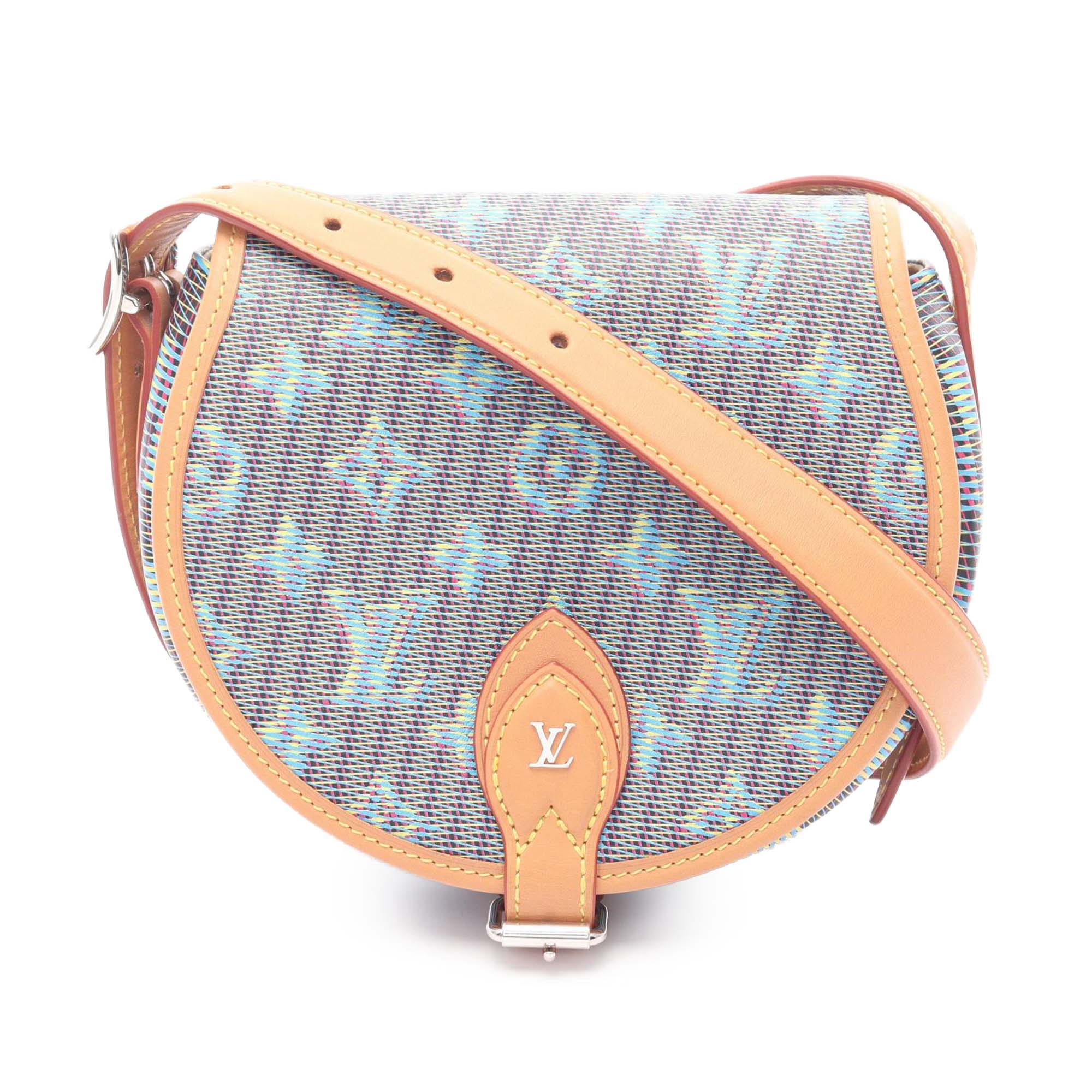 Louis Vuitton LOUIS VUITTON Tamburan Shoulder Bag M55544 leather PVC coated canvas Monogram LV pop Black Multicolor Used Women - image 1
