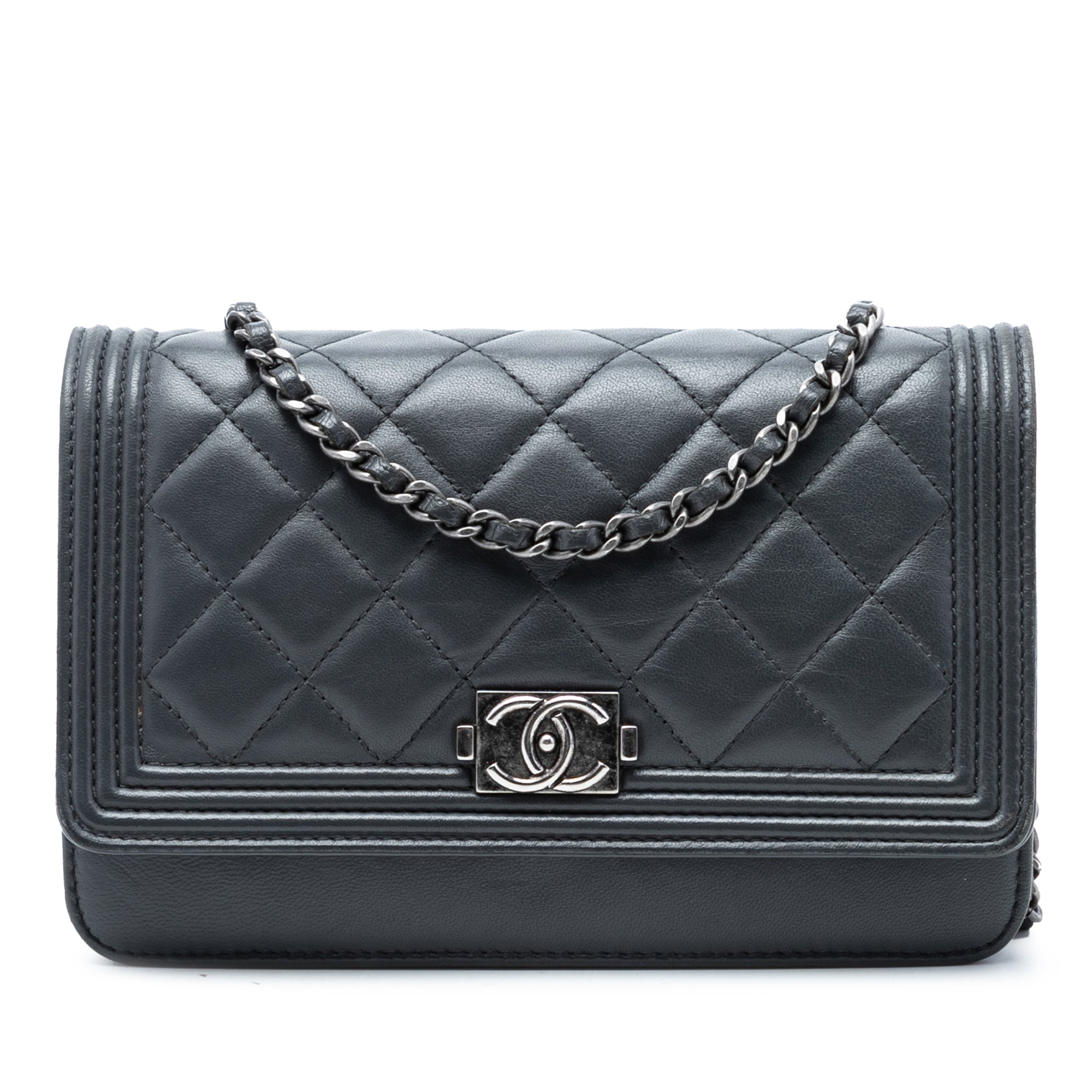 Chanel Quilted Lambskin Boy Wallet On Chain - image 1