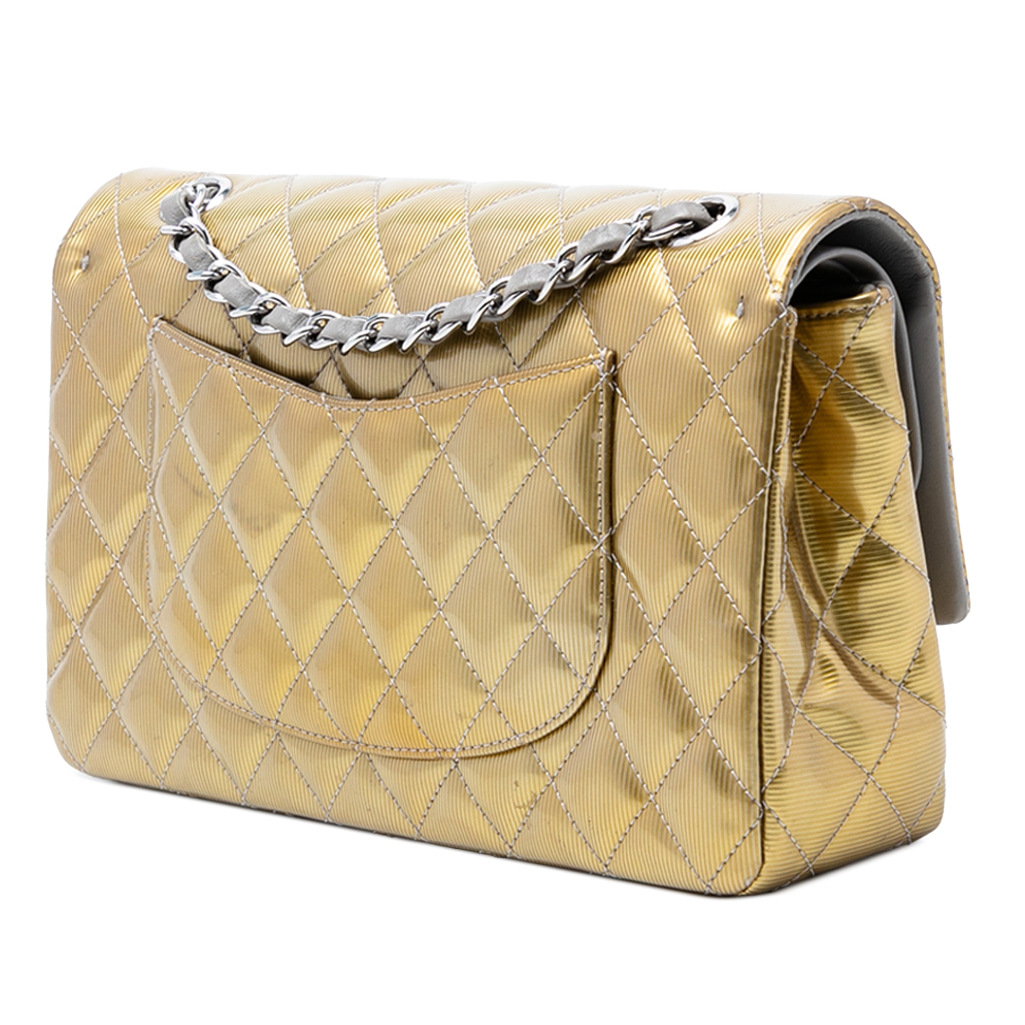 Chanel Medium Classic Striated Patent Double Flap - image 2